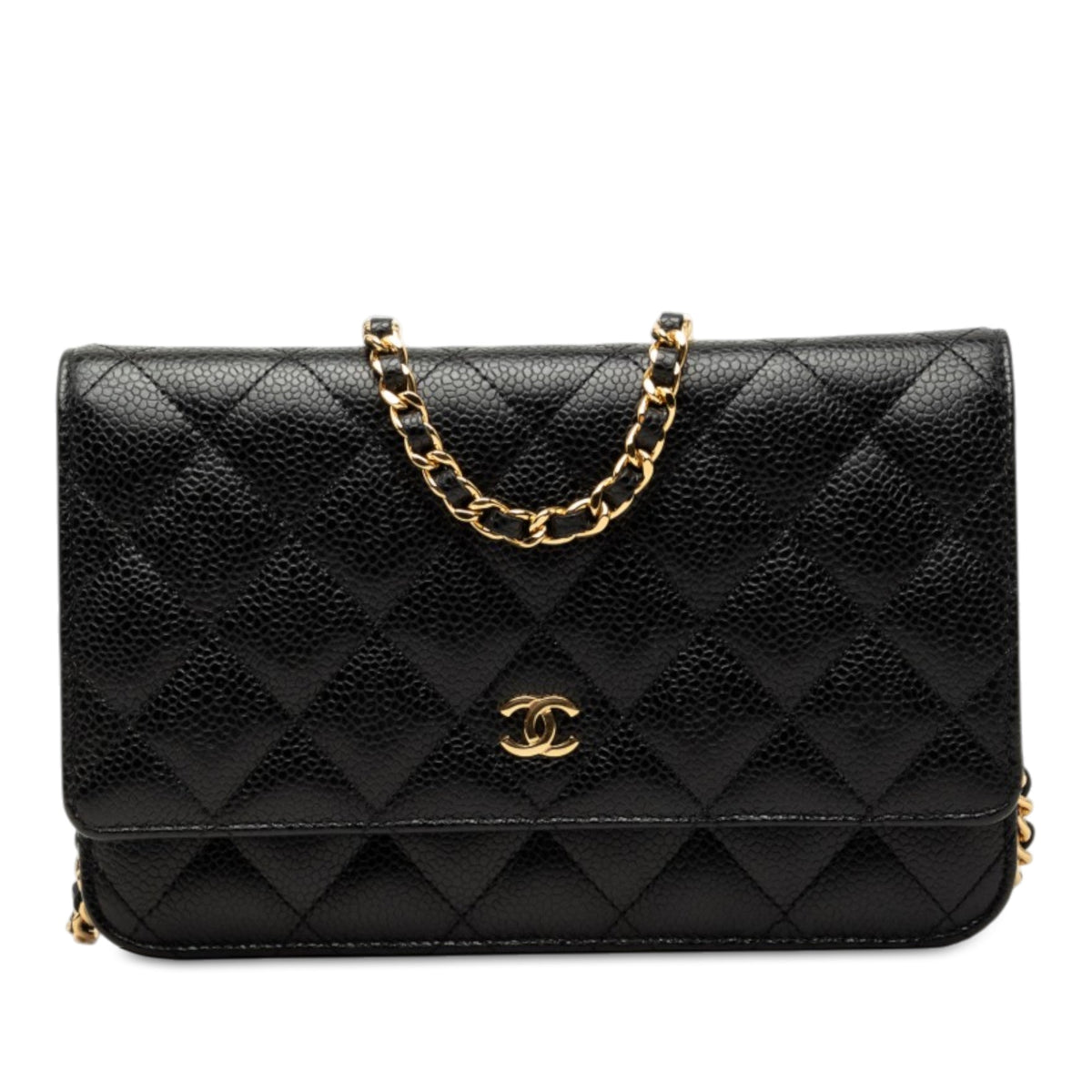 Chanel CC Quilted Caviar Wallet on Chain