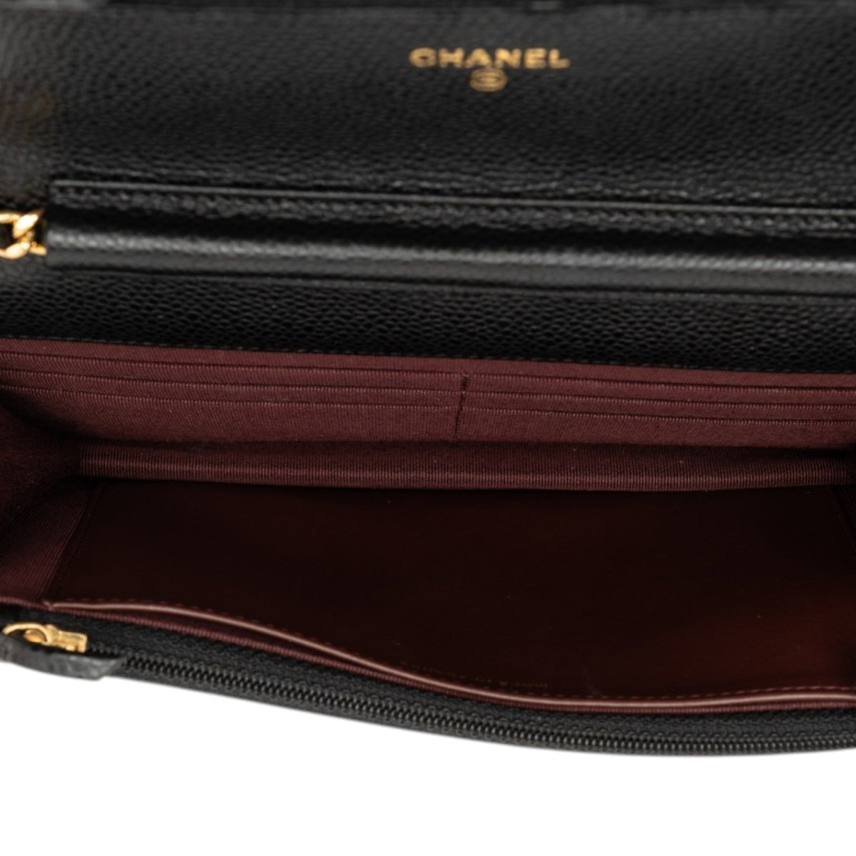 Chanel CC Quilted Caviar Wallet on Chain