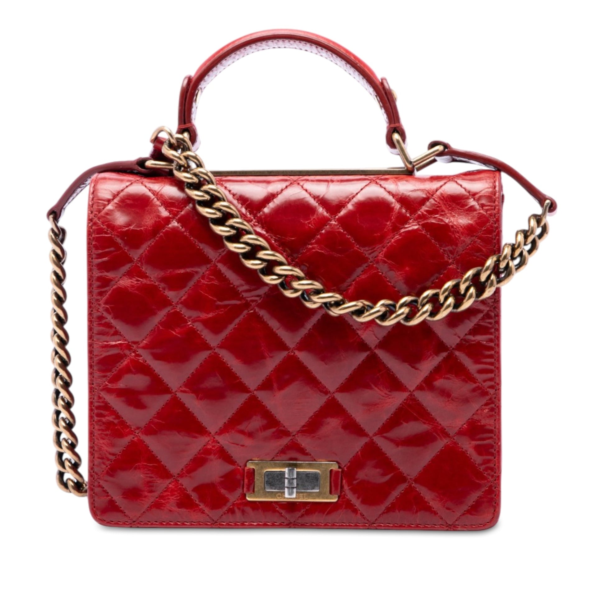 Chanel Large Quilted Glazed Calfskin Reissue 2.55 Rita Top Handle Flap