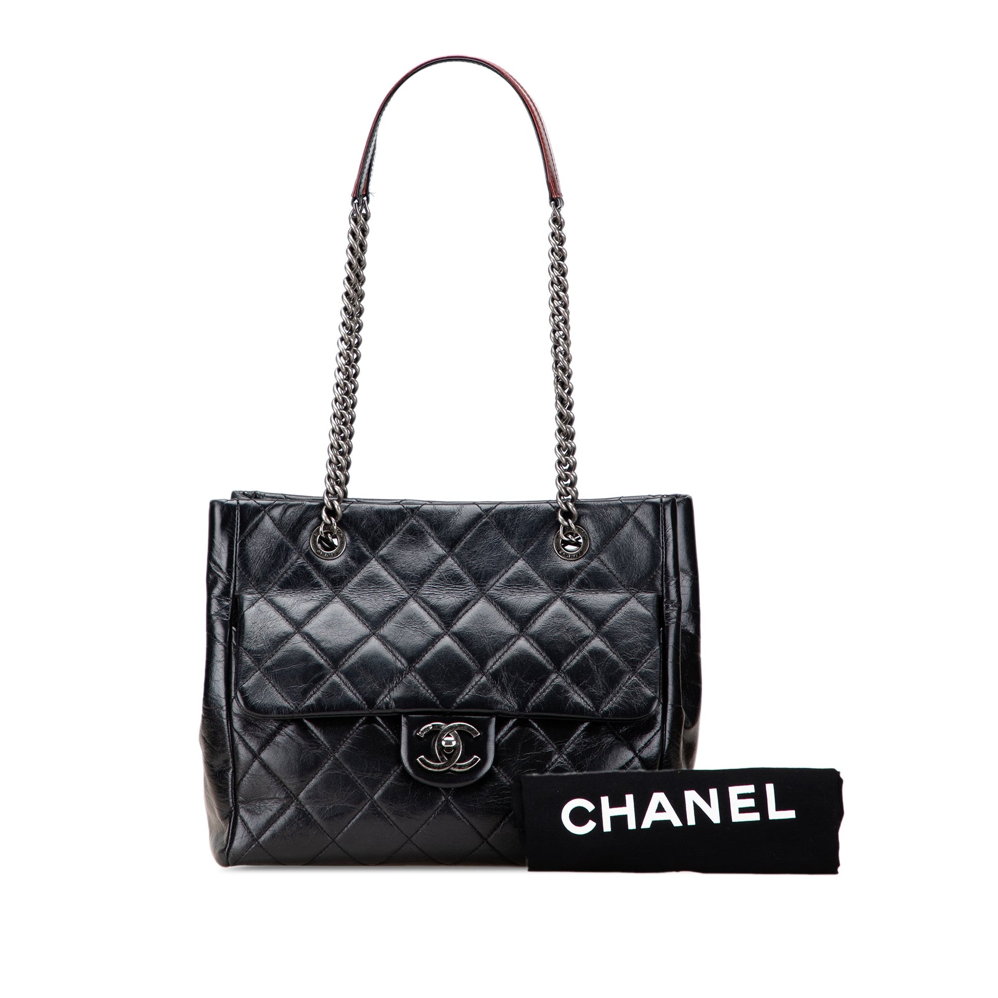 Chanel Small Quilted Glazed Calfskin Duo Color Tote