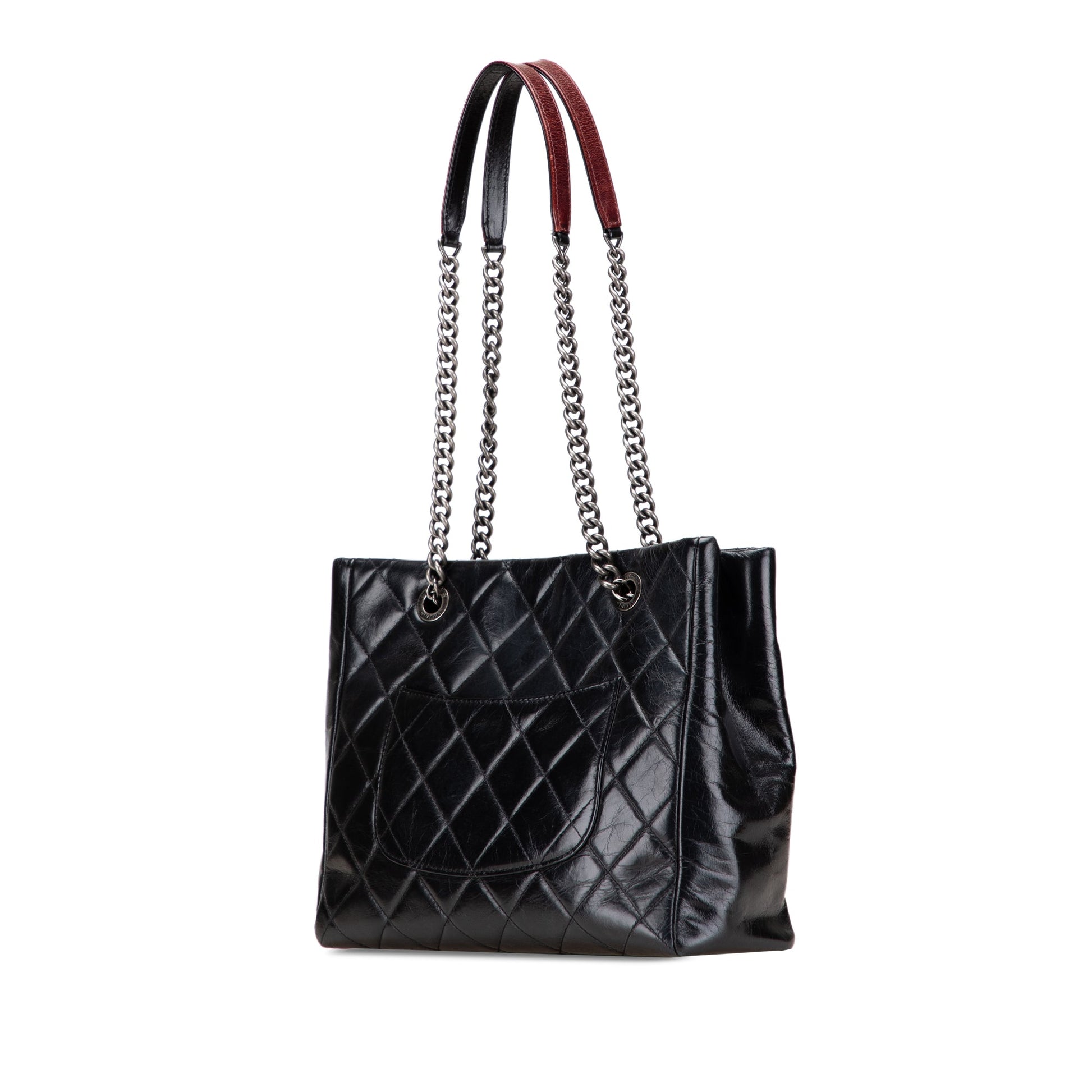 Chanel Small Quilted Glazed Calfskin Duo Color Tote
