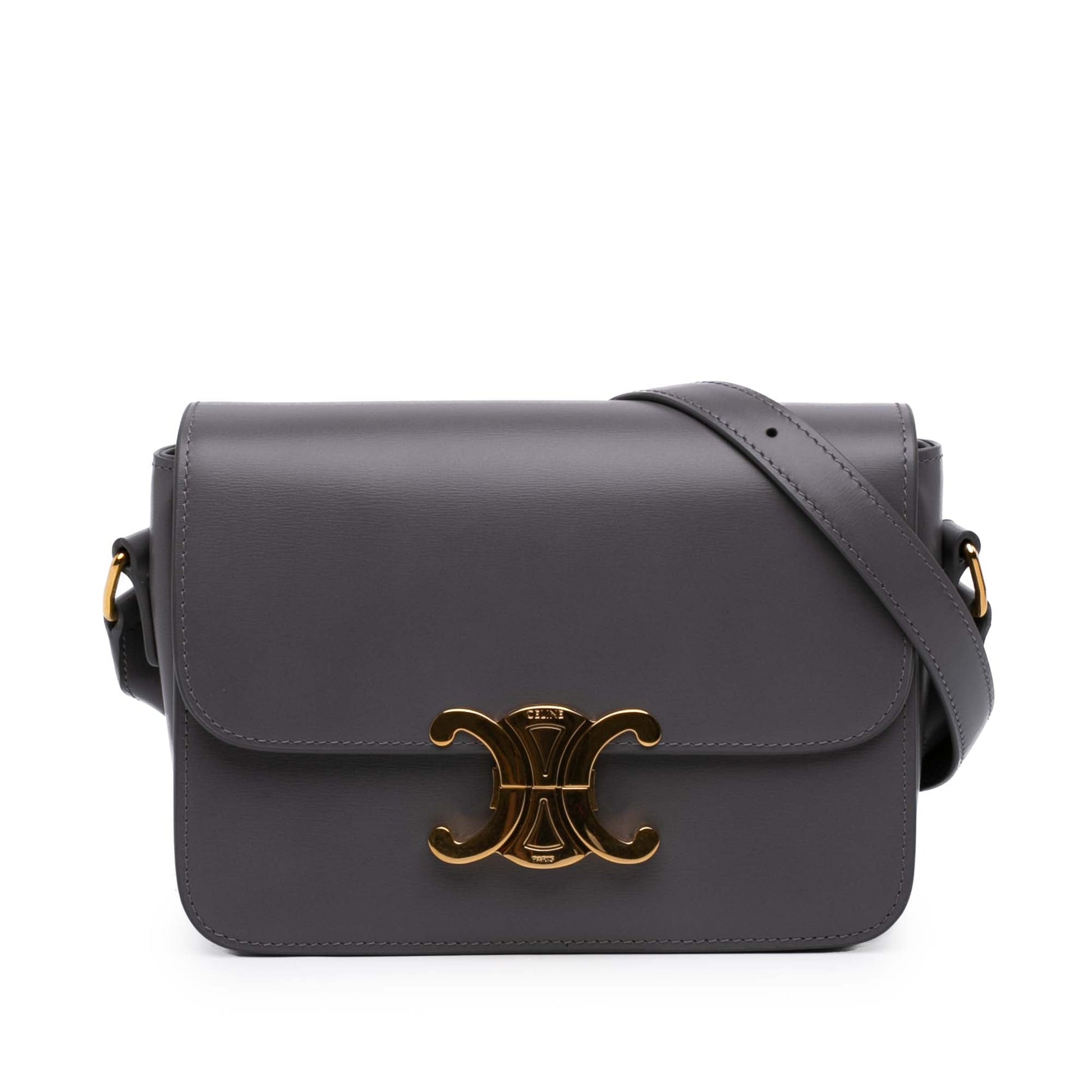 Celine Teen Shiny Calfskin Triomphe Crossbody