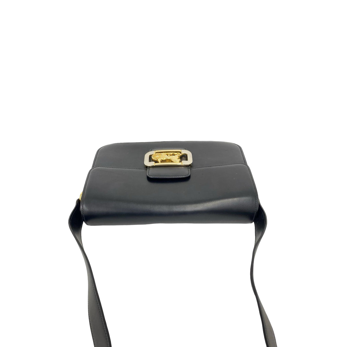 Celine Calfskin Horse Carriage Crossbody — Black