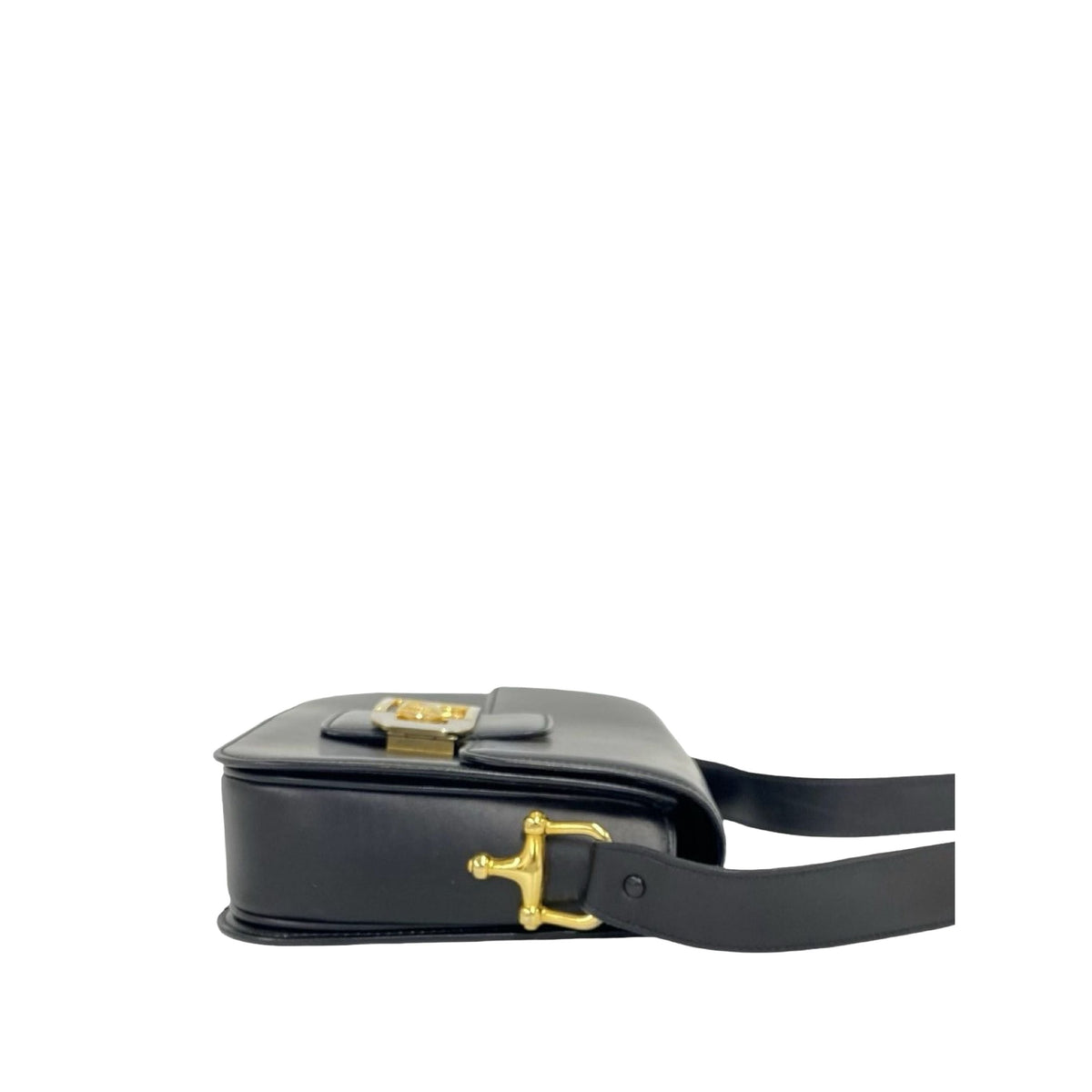 Celine Calfskin Horse Carriage Crossbody — Black