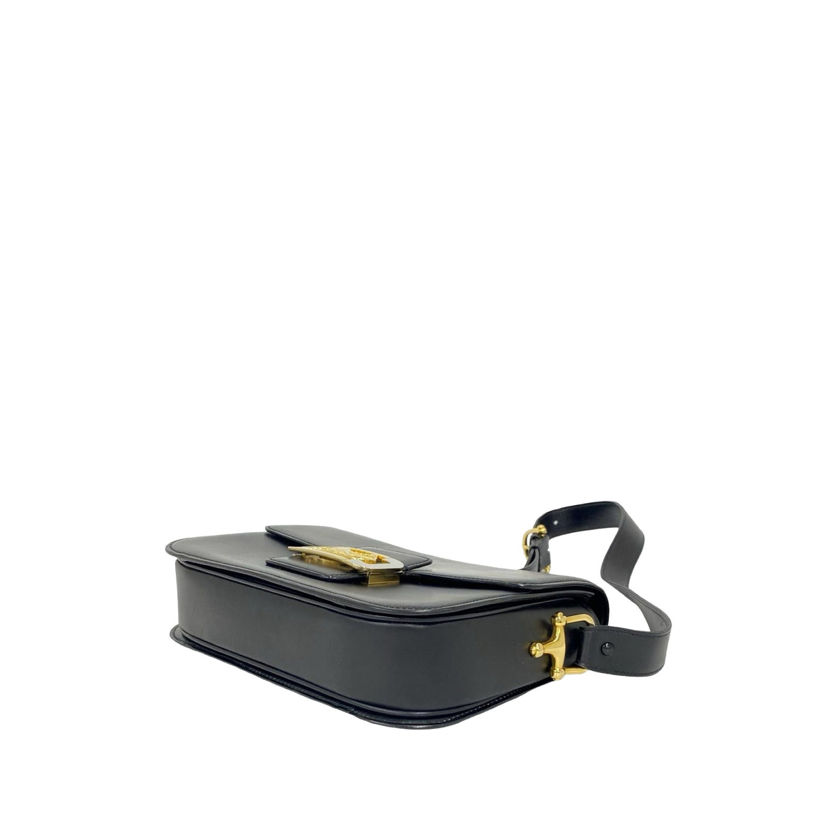 Celine Calfskin Horse Carriage Crossbody — Black