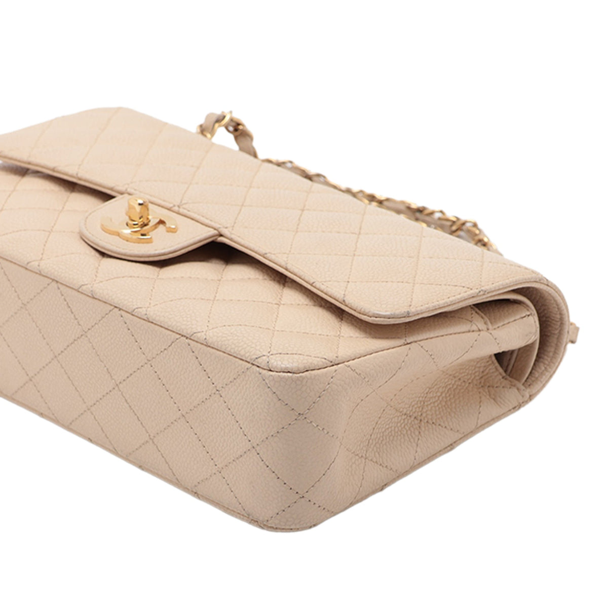 Chanel Medium Classic Caviar Double Flap — Gold
