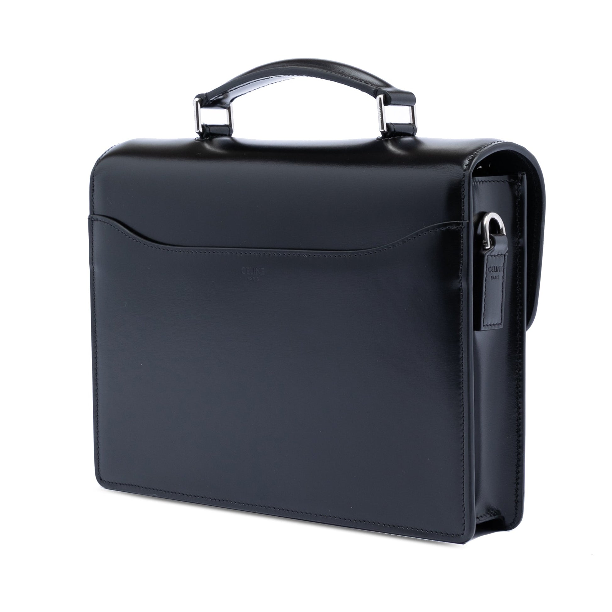 Small Shiny Calfskin Triomphe Cartable Satchel