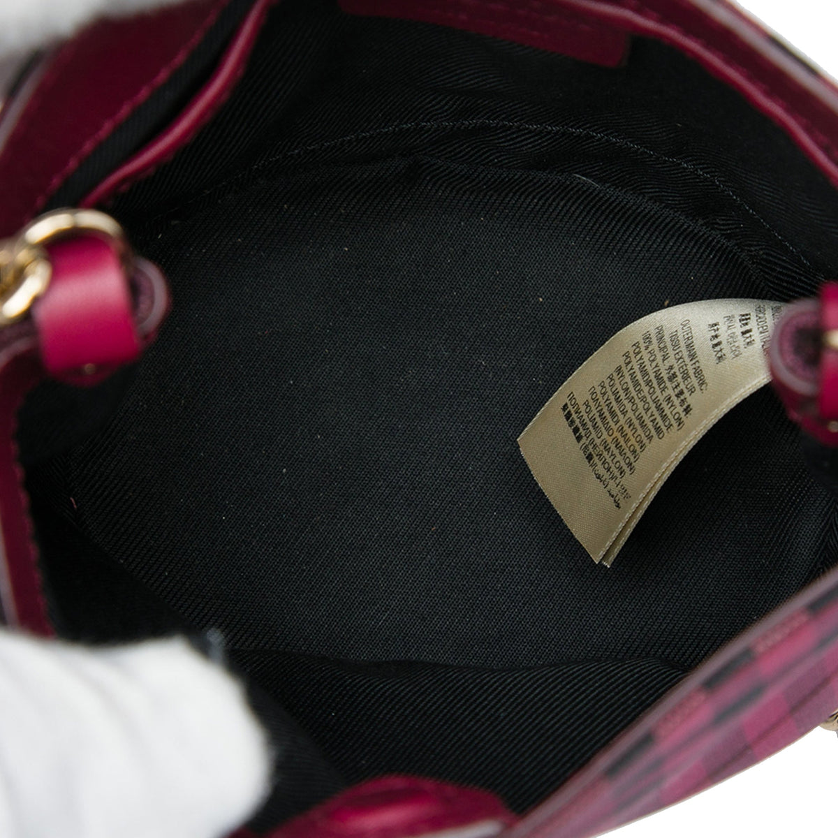 Burberry Overdyed Canvas Horseferry Check Bucket Bag — Red