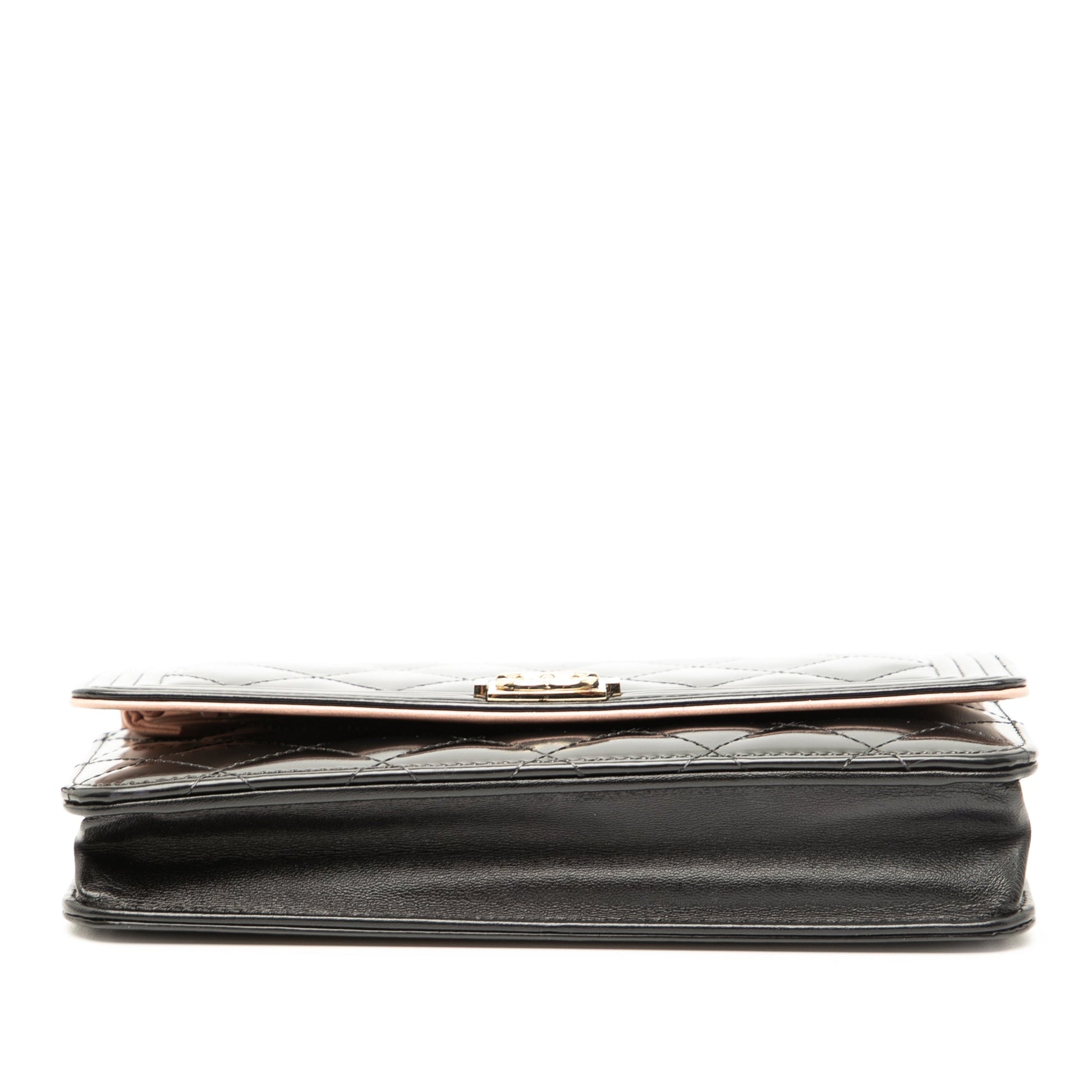 Chanel Quilted Patent Boy Wallet on Chain