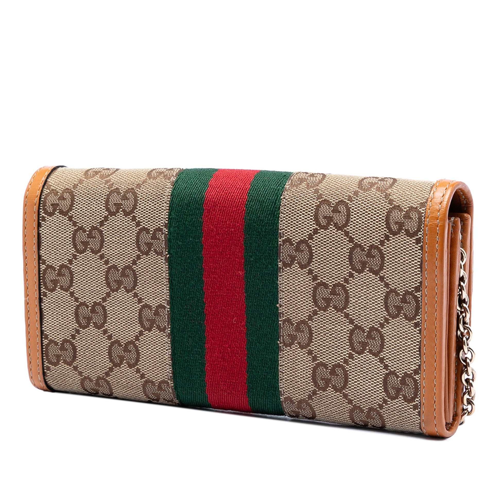 Gucci GG Canvas Web Horsebit Wallet on Chain