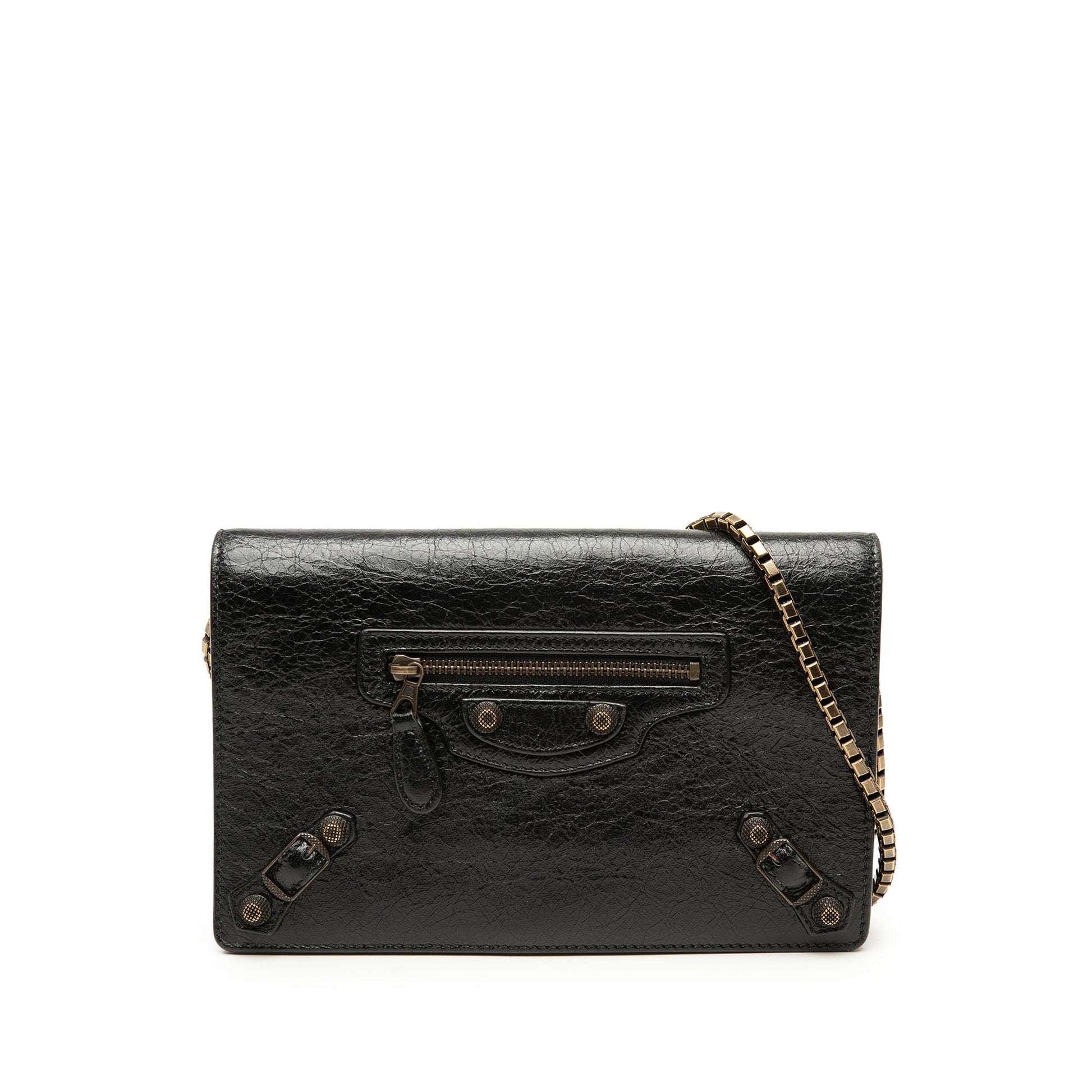Balenciaga Lambskin Motocross Giant 12 Wallet on Chain