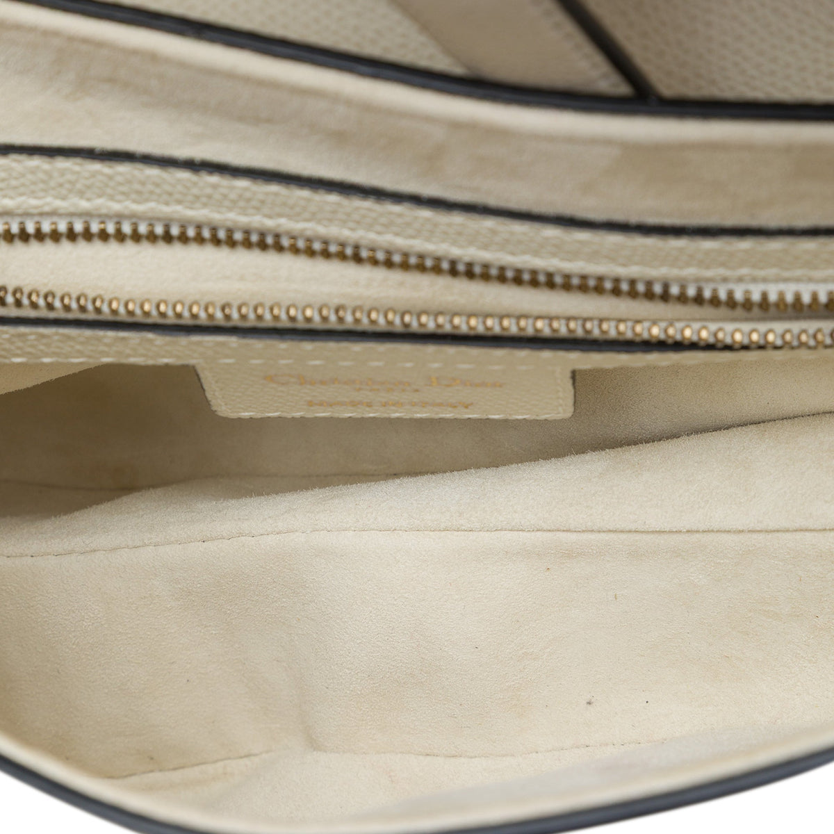 Dior Grained Calfskin Saddle Bag — White