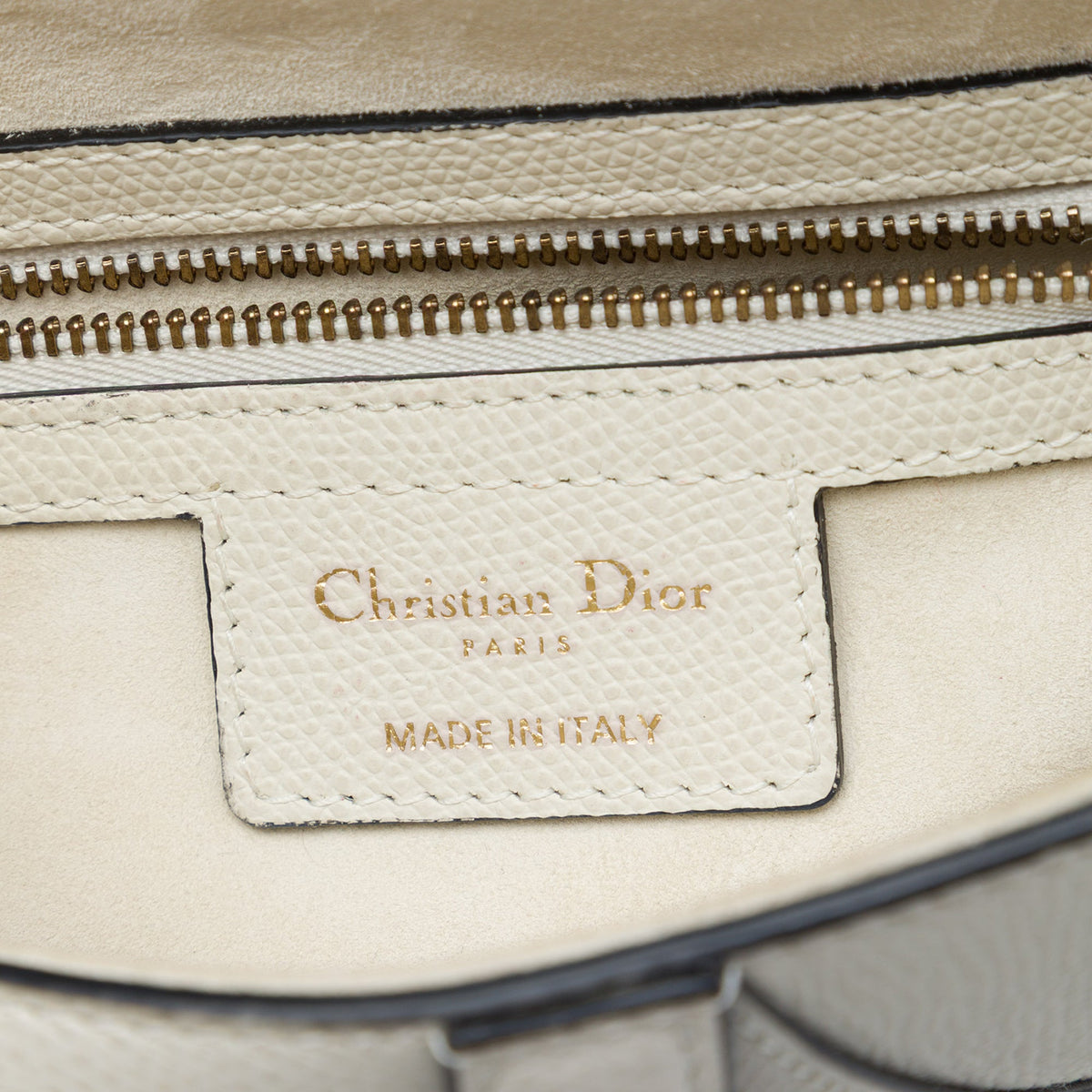 Dior Grained Calfskin Saddle Bag — White