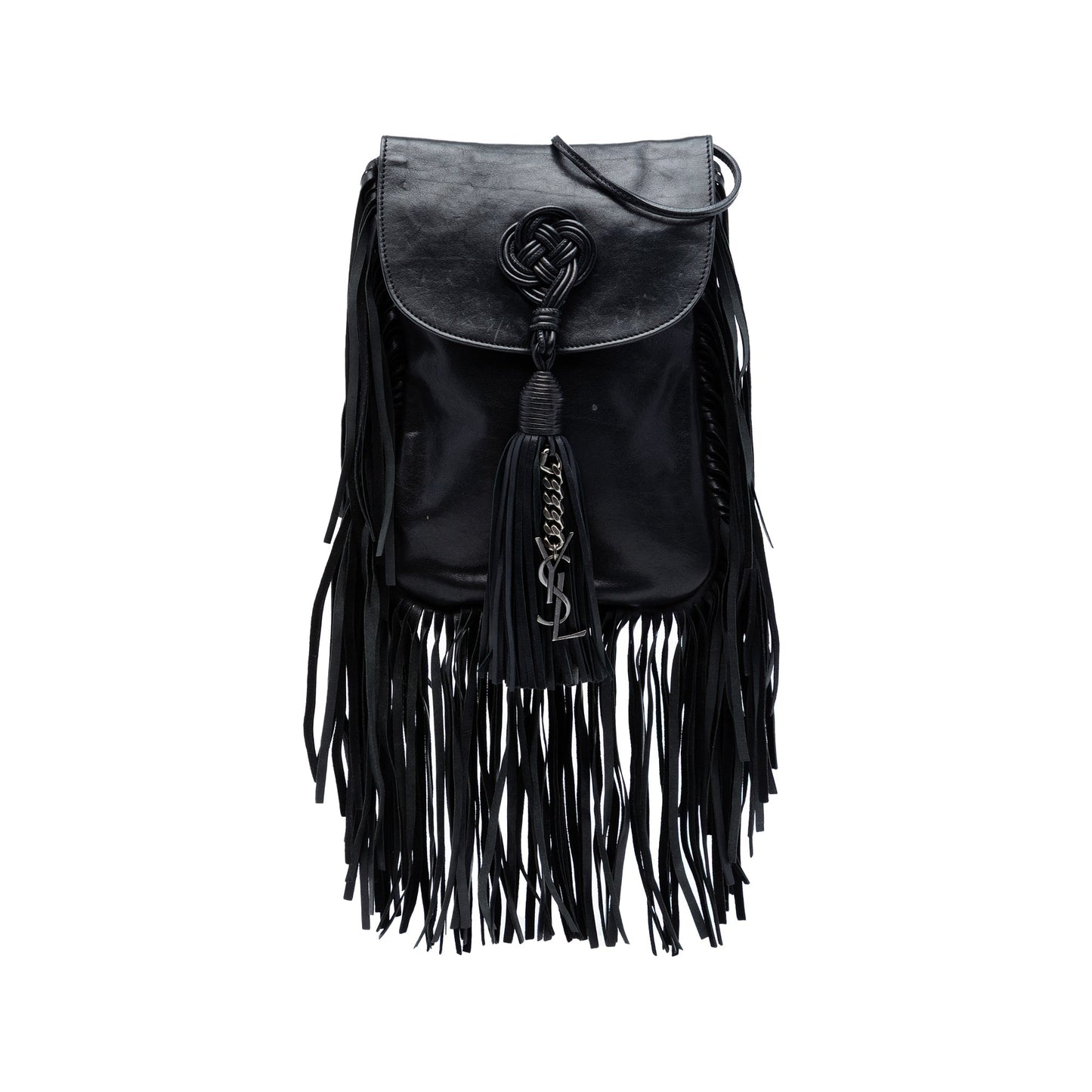 Saint Laurent Leather Anita Fringed Crossbody