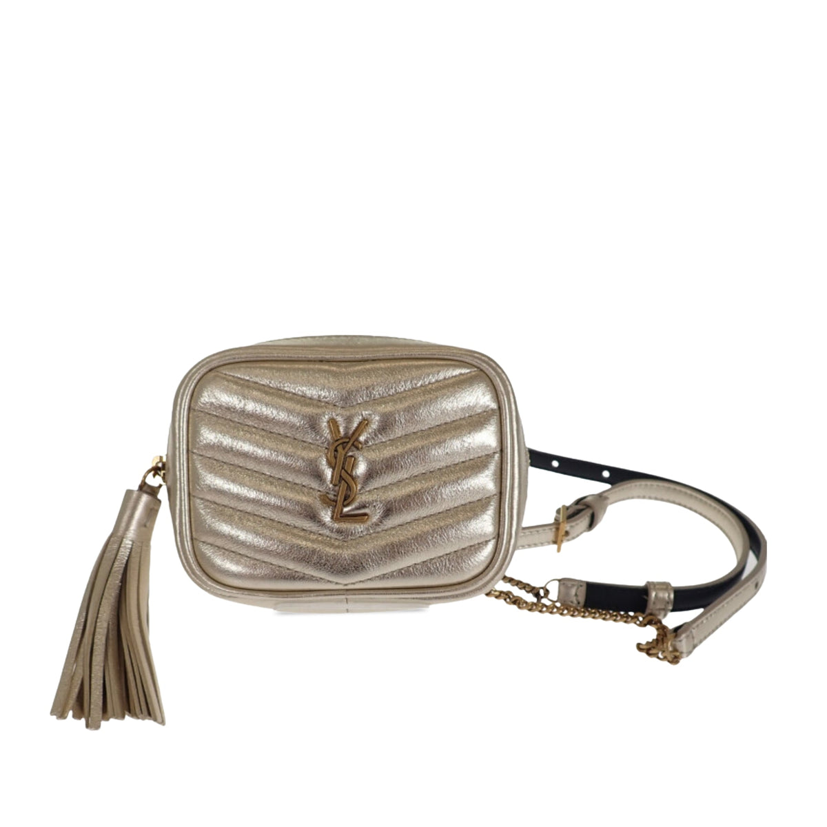Saint Laurent Baby Metallic Matelasse Calfskin Monogram Lou Camera Bag