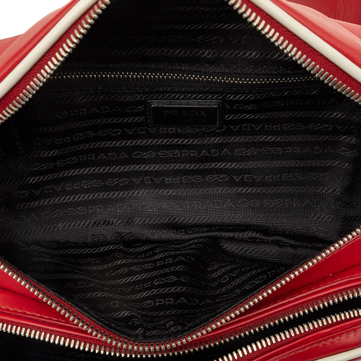 Prada Leather Zip Pocket Belt Bag — Red