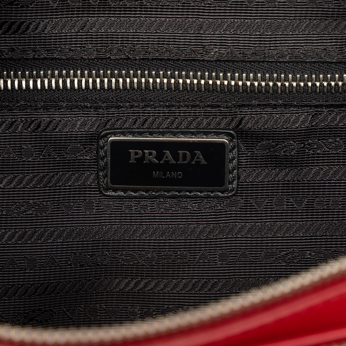 Prada Leather Zip Pocket Belt Bag — Red