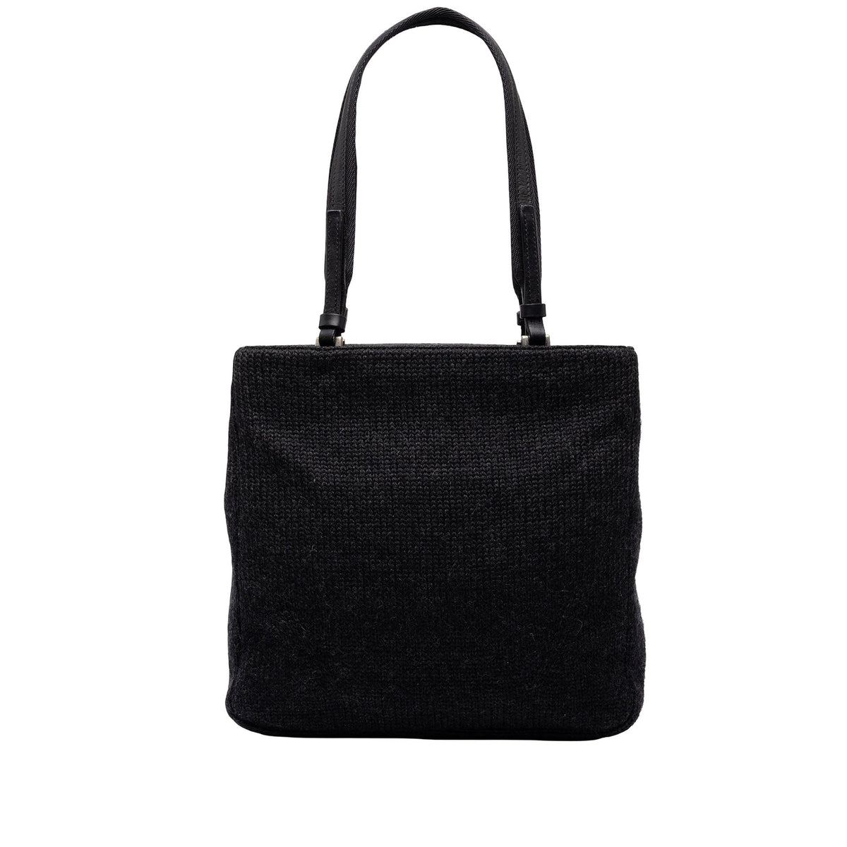 Prada Knitted Wool Tote — Black