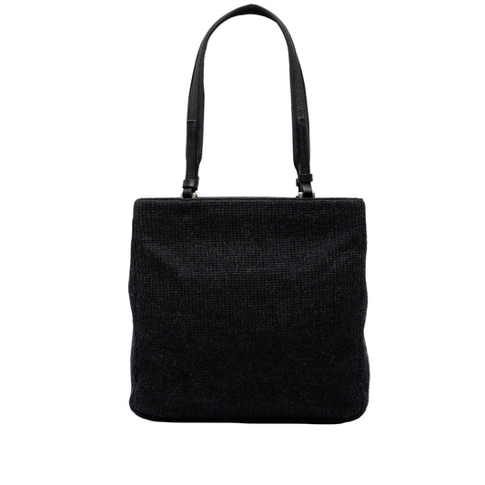 Prada Knitted Wool Tote — Black