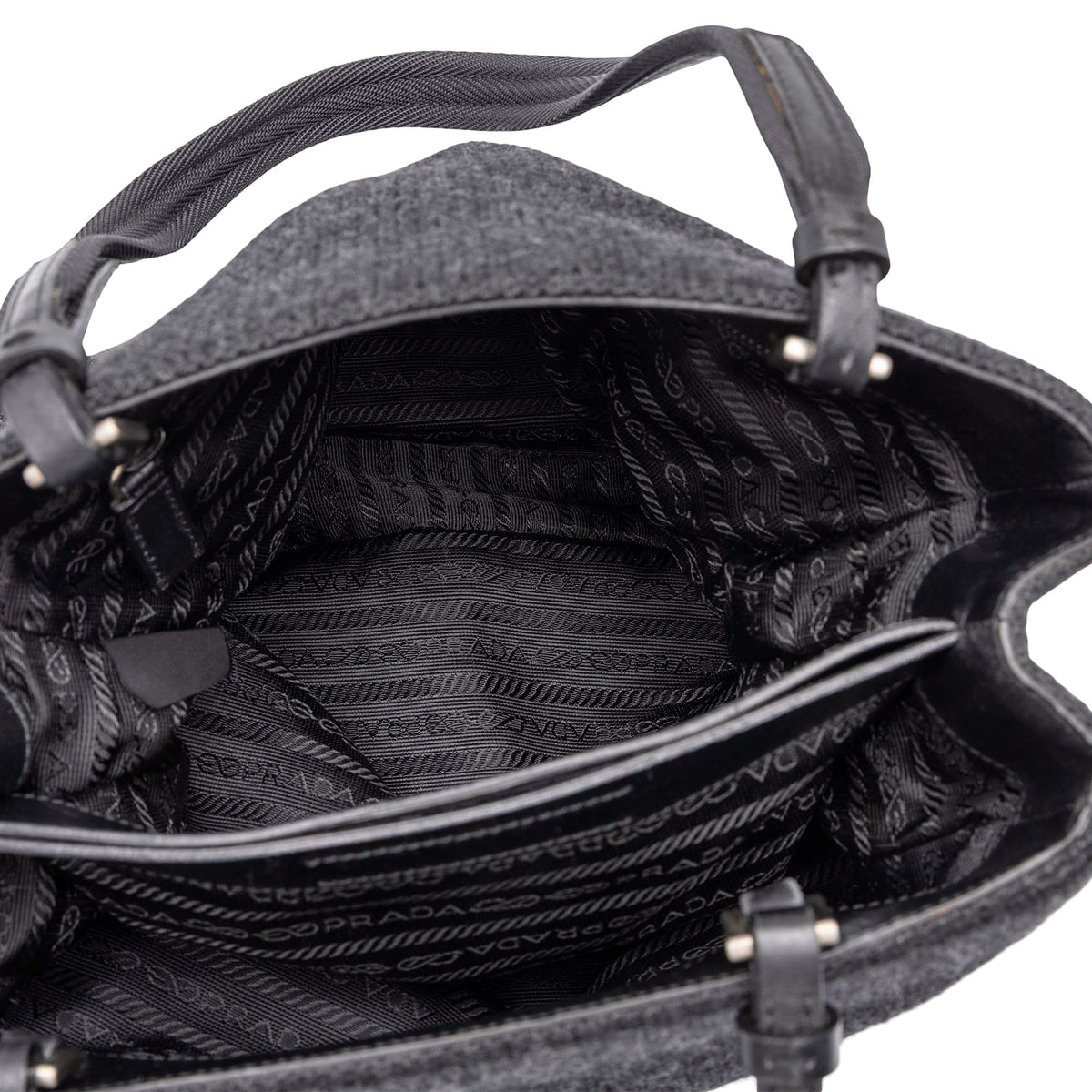 Prada Knitted Wool Tote — Black
