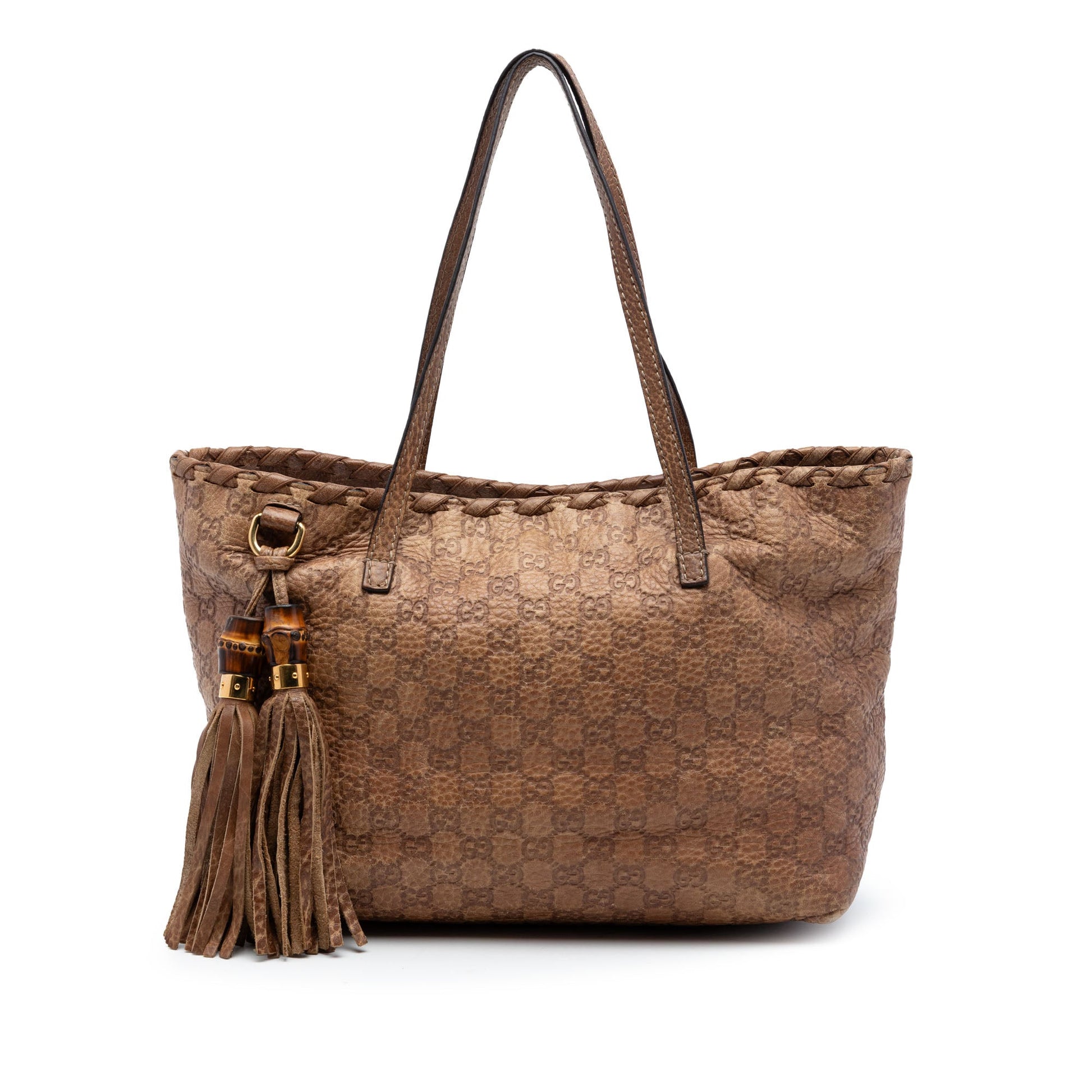 Gucci Medium Guccissima Bamboo Tassel Tote