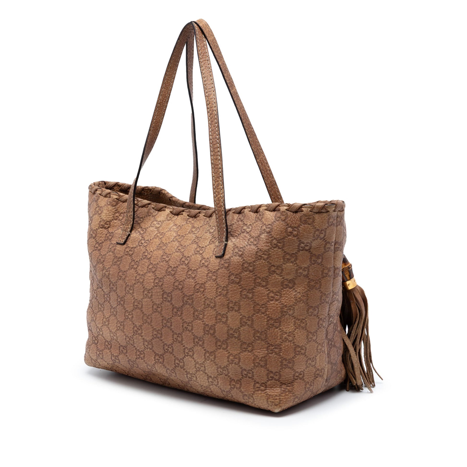 Gucci Medium Guccissima Bamboo Tassel Tote