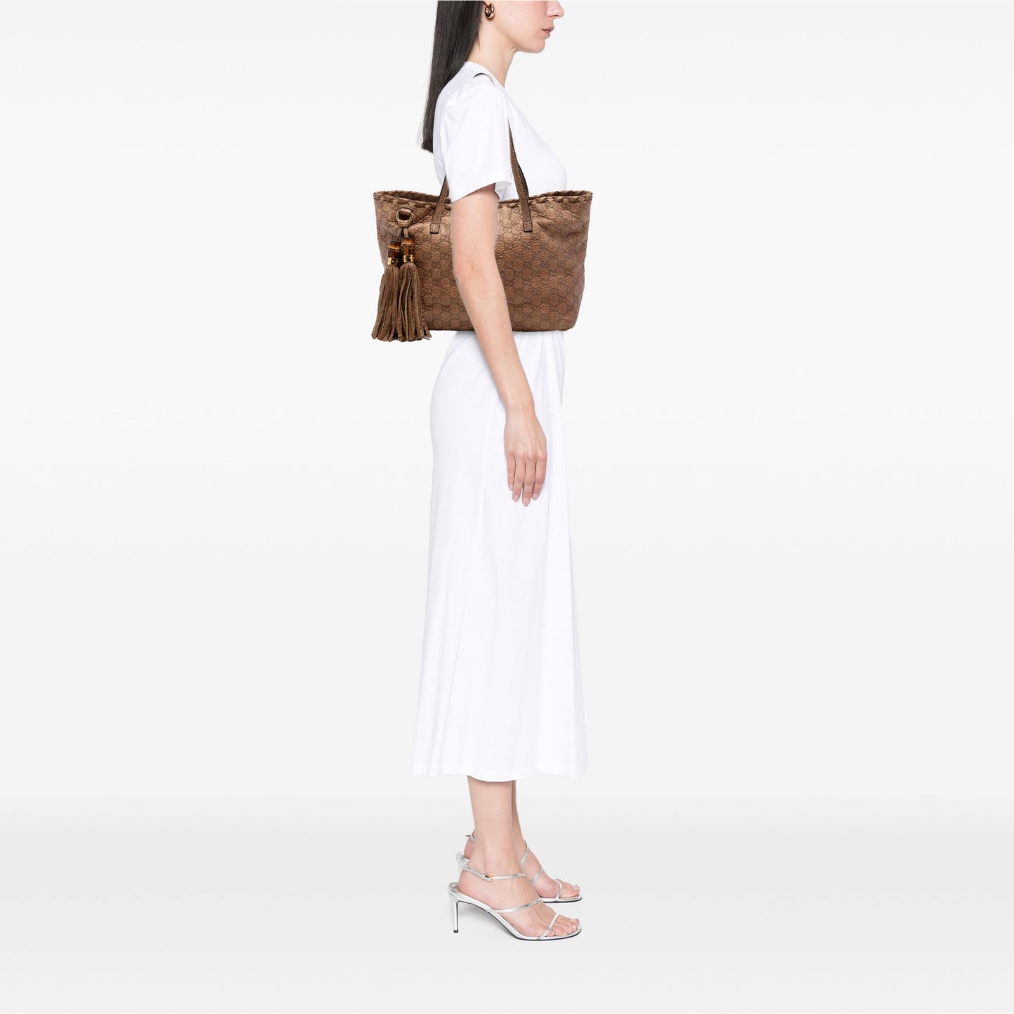 Gucci Medium Guccissima Bamboo Tassel Tote