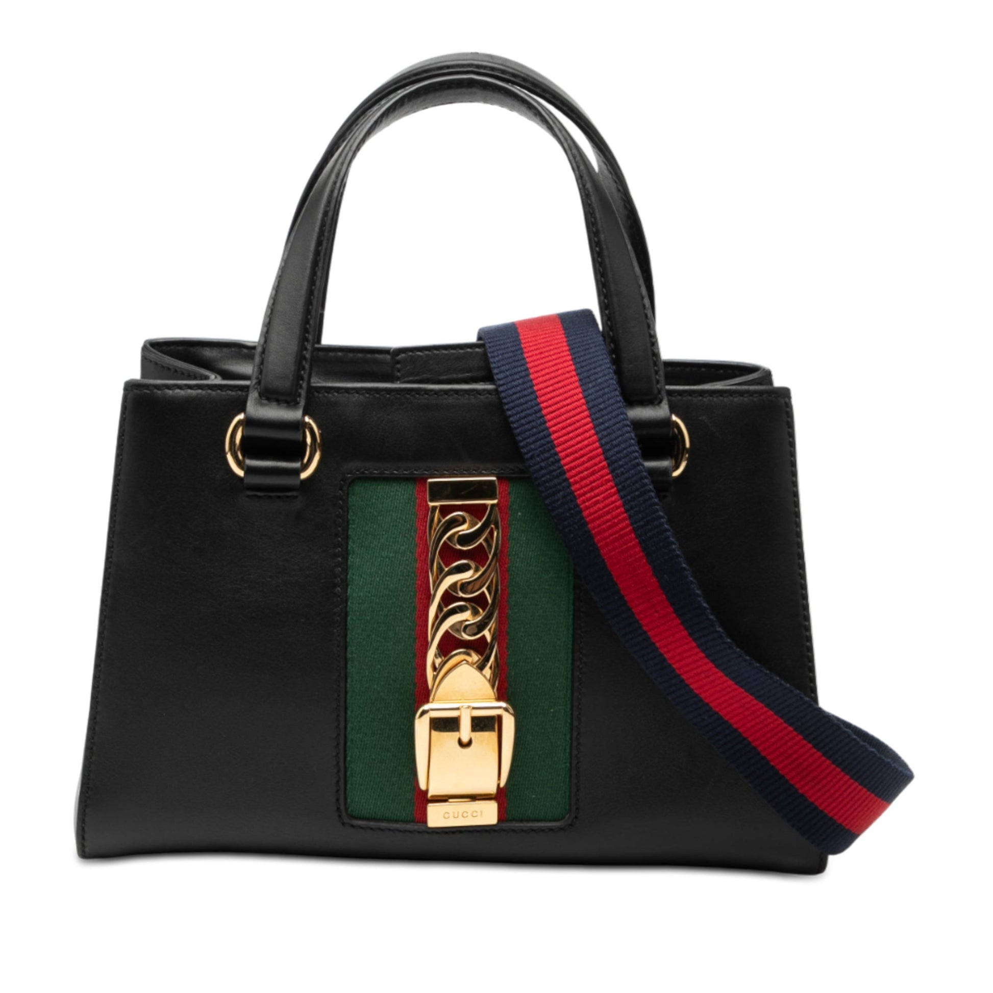 Gucci Leather Sylvie Web Top Handle Satchel