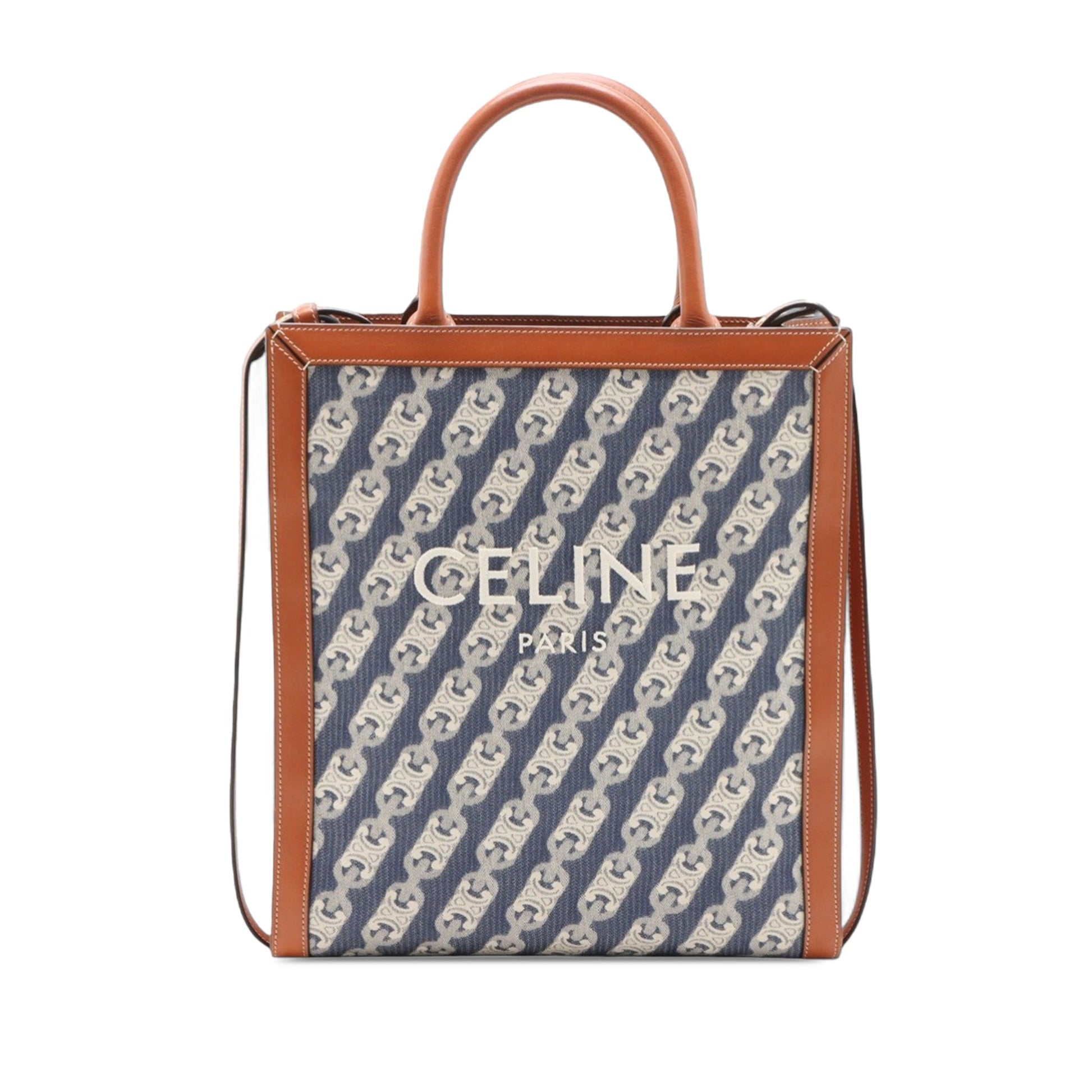 Celine Small Triomphe Canvas Maillon Vertical Cabas Satchel
