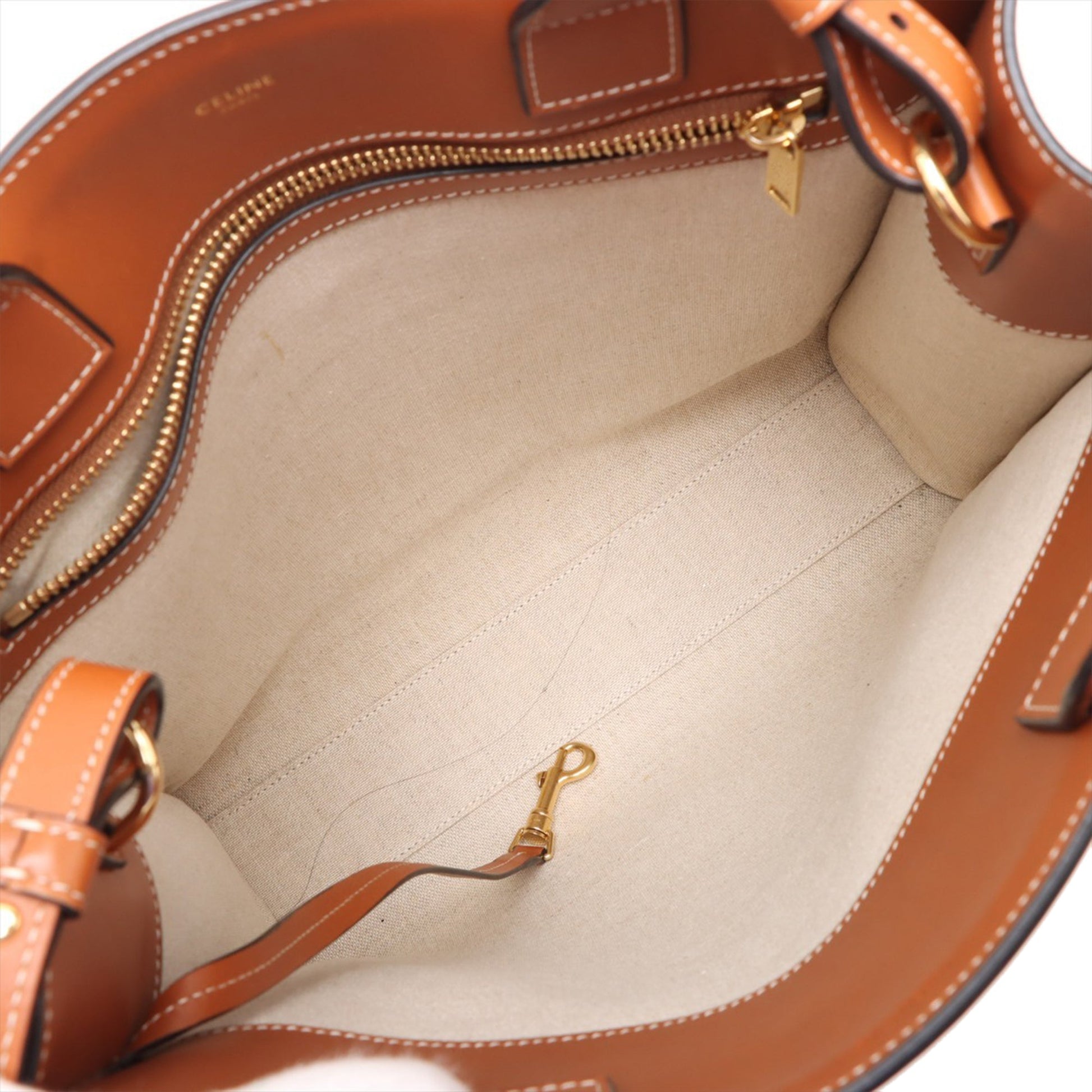 Celine Small Triomphe Canvas Maillon Vertical Cabas Satchel