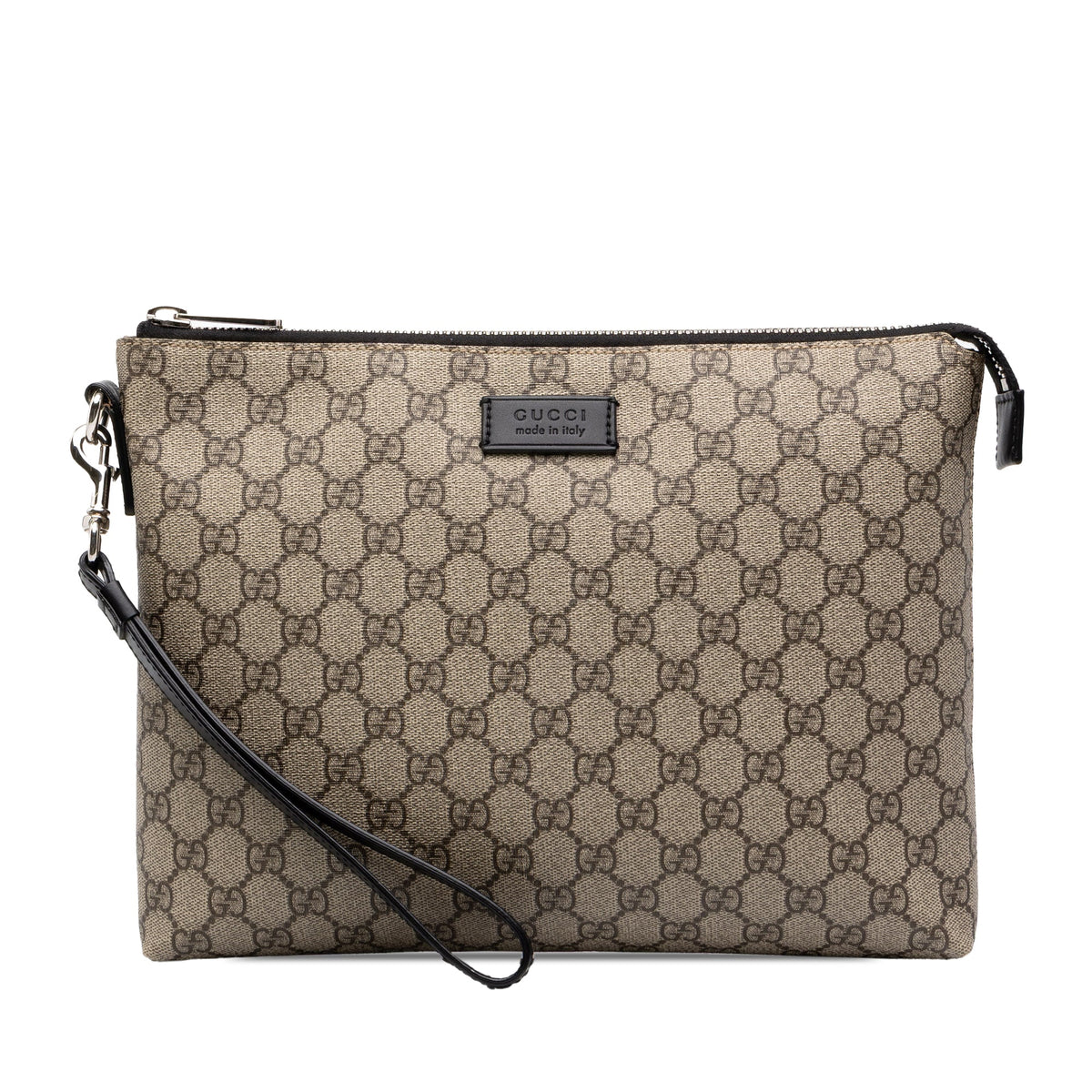 Gucci GG Supreme Clutch — Beige