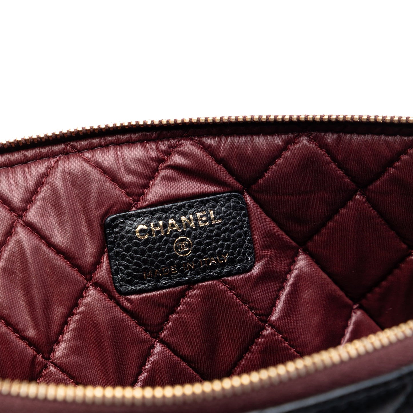 Chanel Large Quilted Caviar O Case Clutch