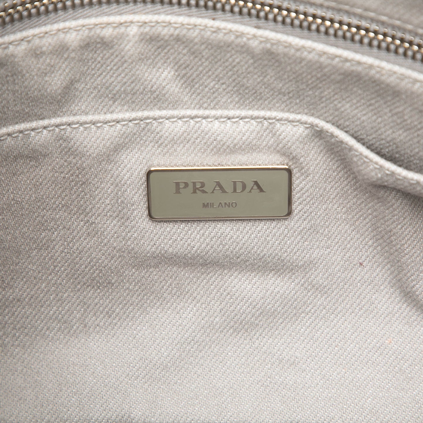 Prada Small Denim Canapa Bijoux and Grommet Satchel