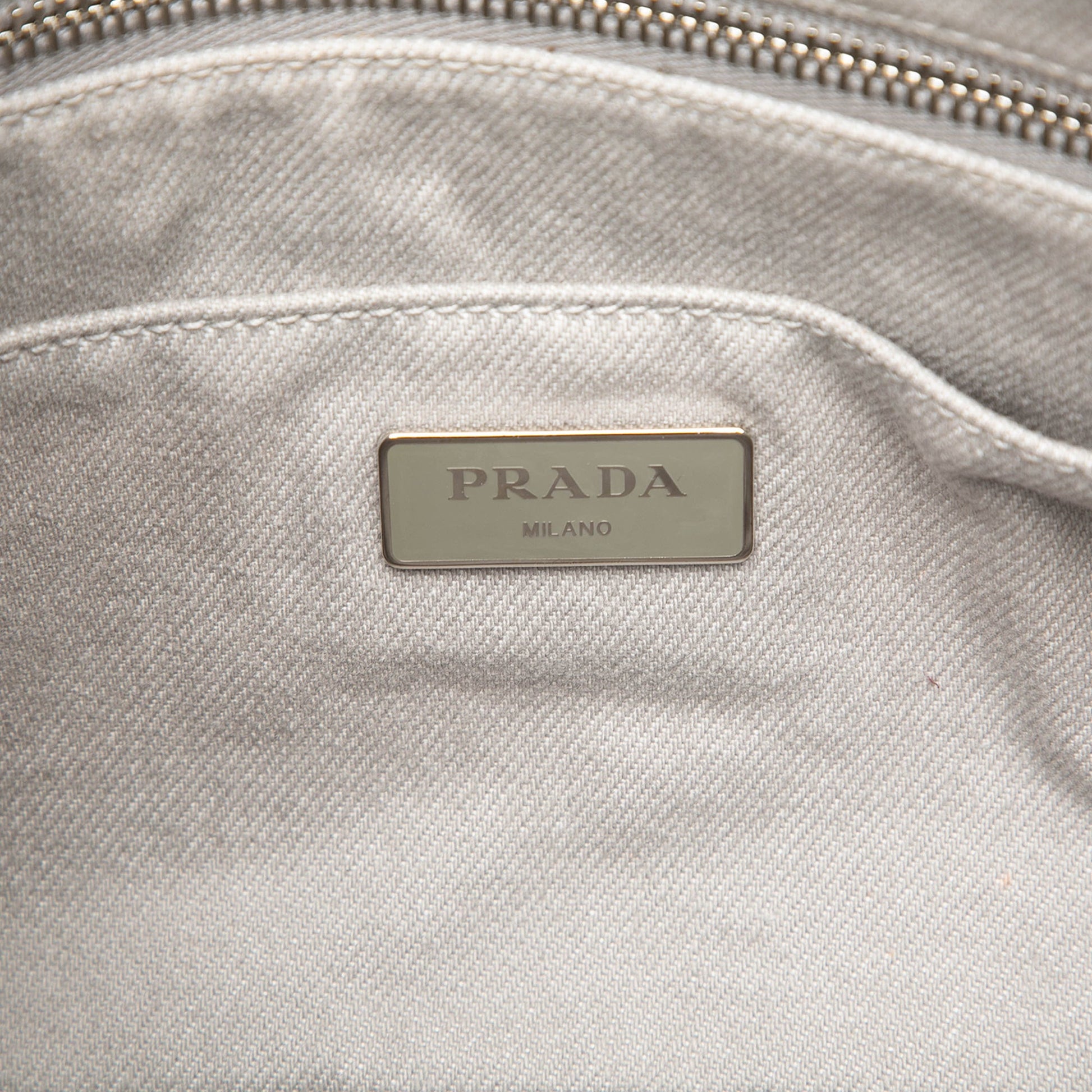 Prada Small Denim Canapa Bijoux and Grommet Satchel