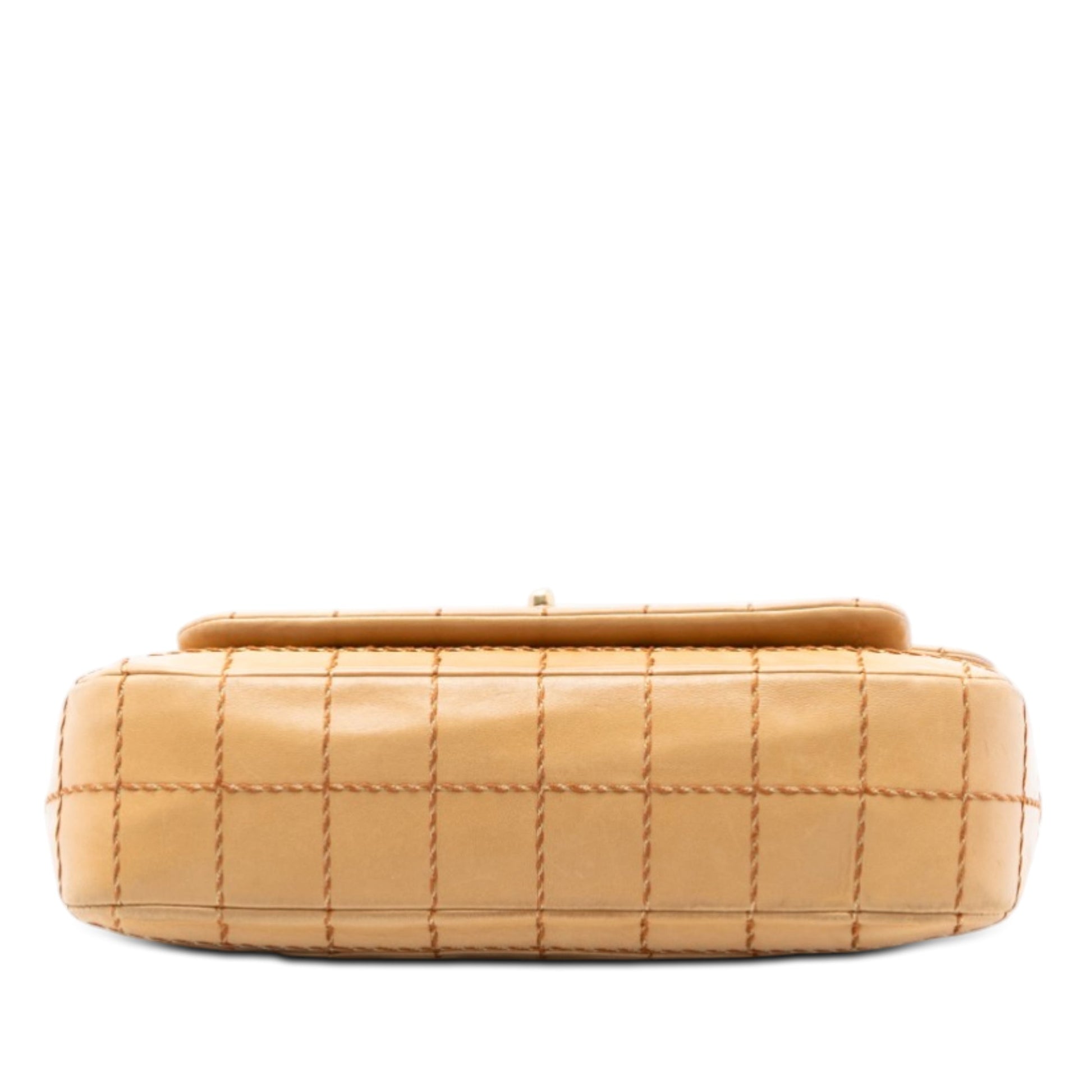 Chocolate Bar Lambskin Wild Stitch Chain Flap