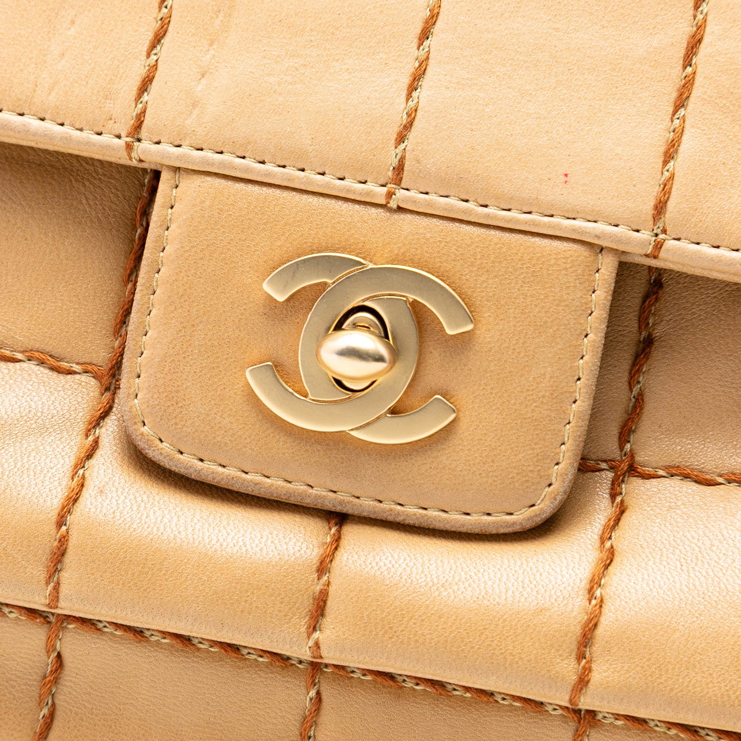 Chocolate Bar Lambskin Wild Stitch Chain Flap