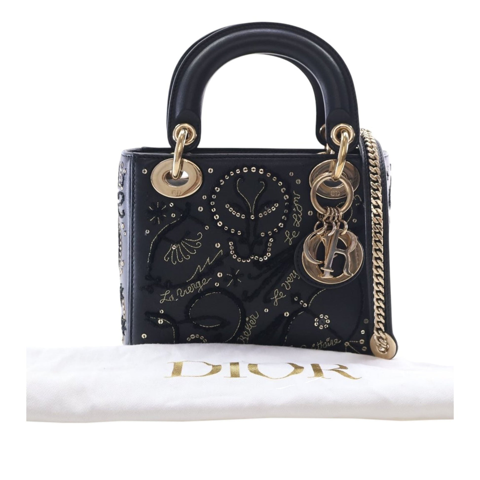 Dior Mini Lambskin Embroidered Sequin Astrology Lady Dior