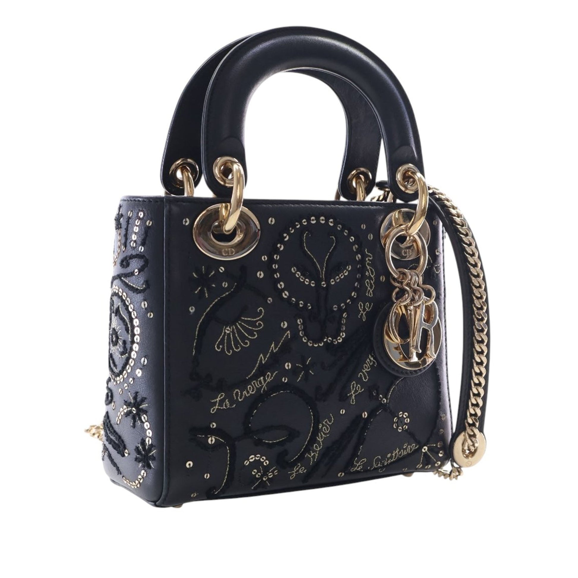 Dior Mini Lambskin Embroidered Sequin Astrology Lady Dior