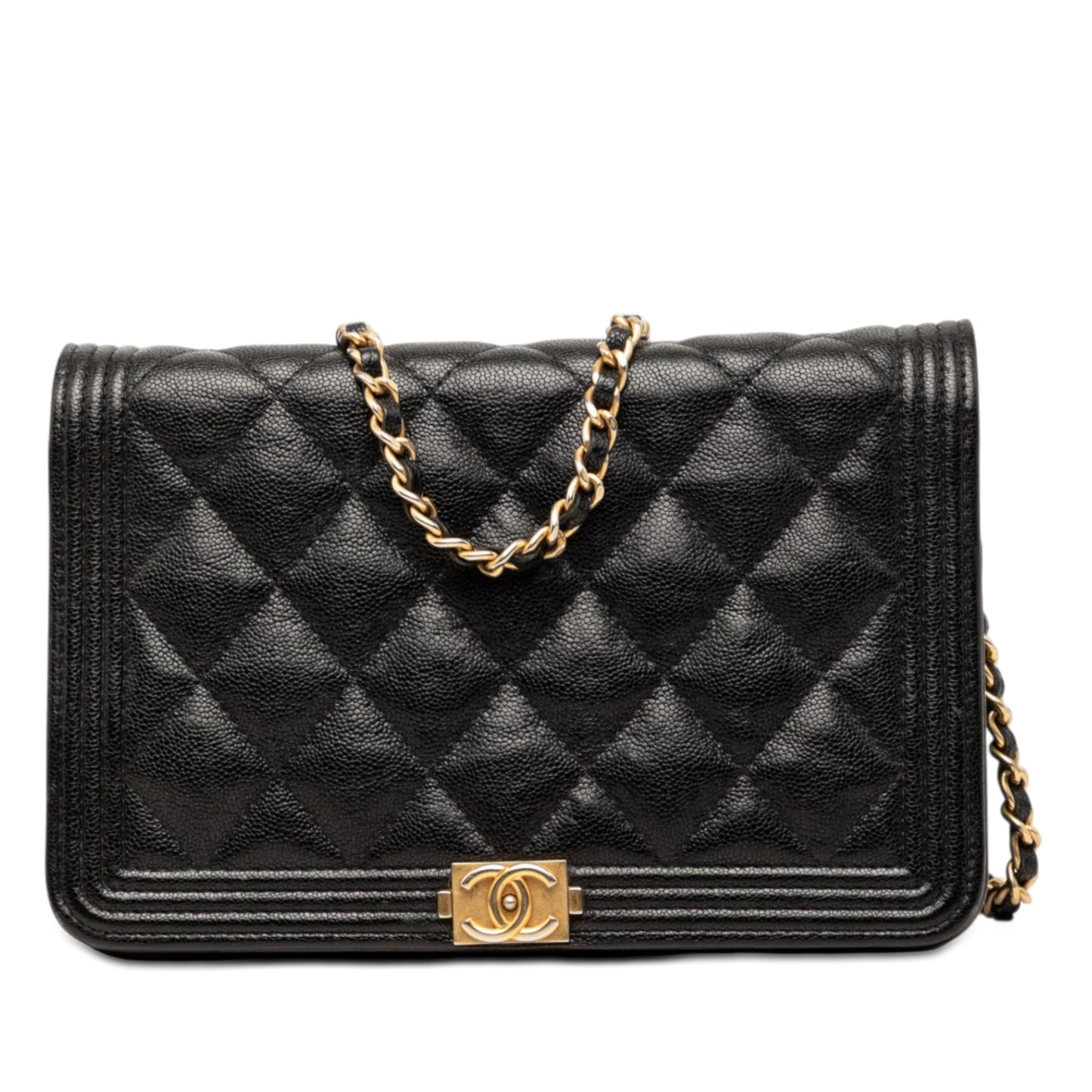 Chanel Quilted Caviar Boy Wallet on Chain
