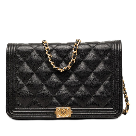 Chanel Quilted Caviar Boy Wallet on Chain