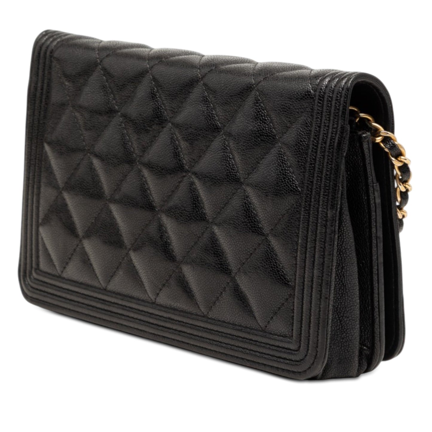 Chanel Quilted Caviar Boy Wallet on Chain