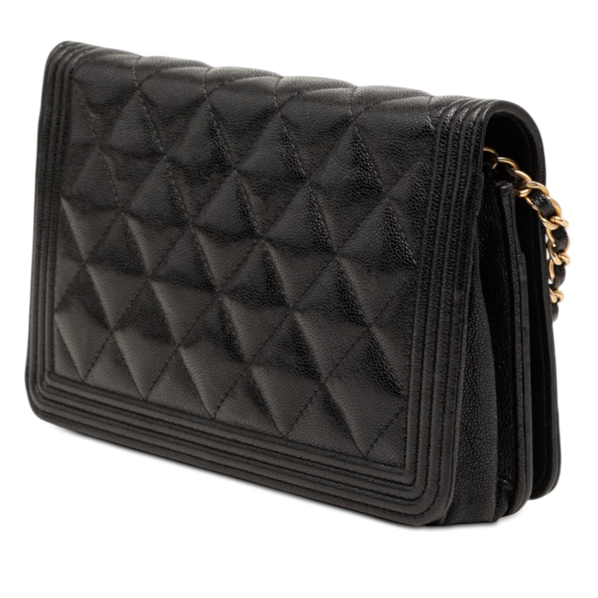 Chanel Quilted Caviar Boy Wallet on Chain
