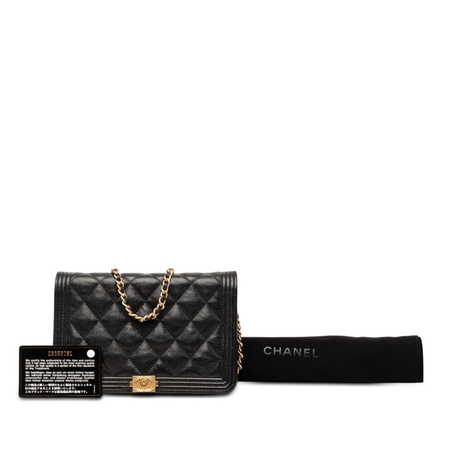 Chanel Quilted Caviar Boy Wallet on Chain