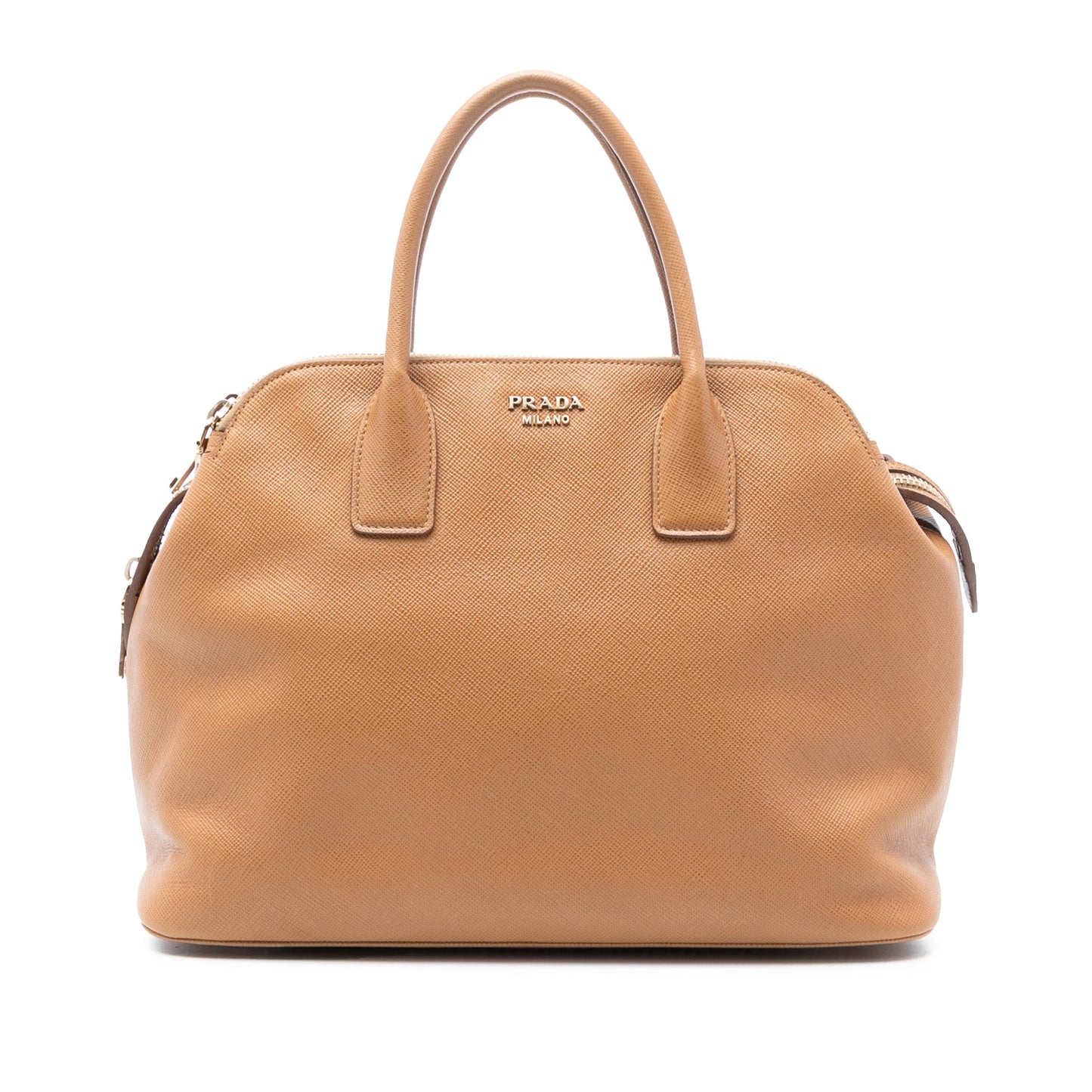 Prada Saffiano Cuir Triple Zip Dome Top Handle Bag