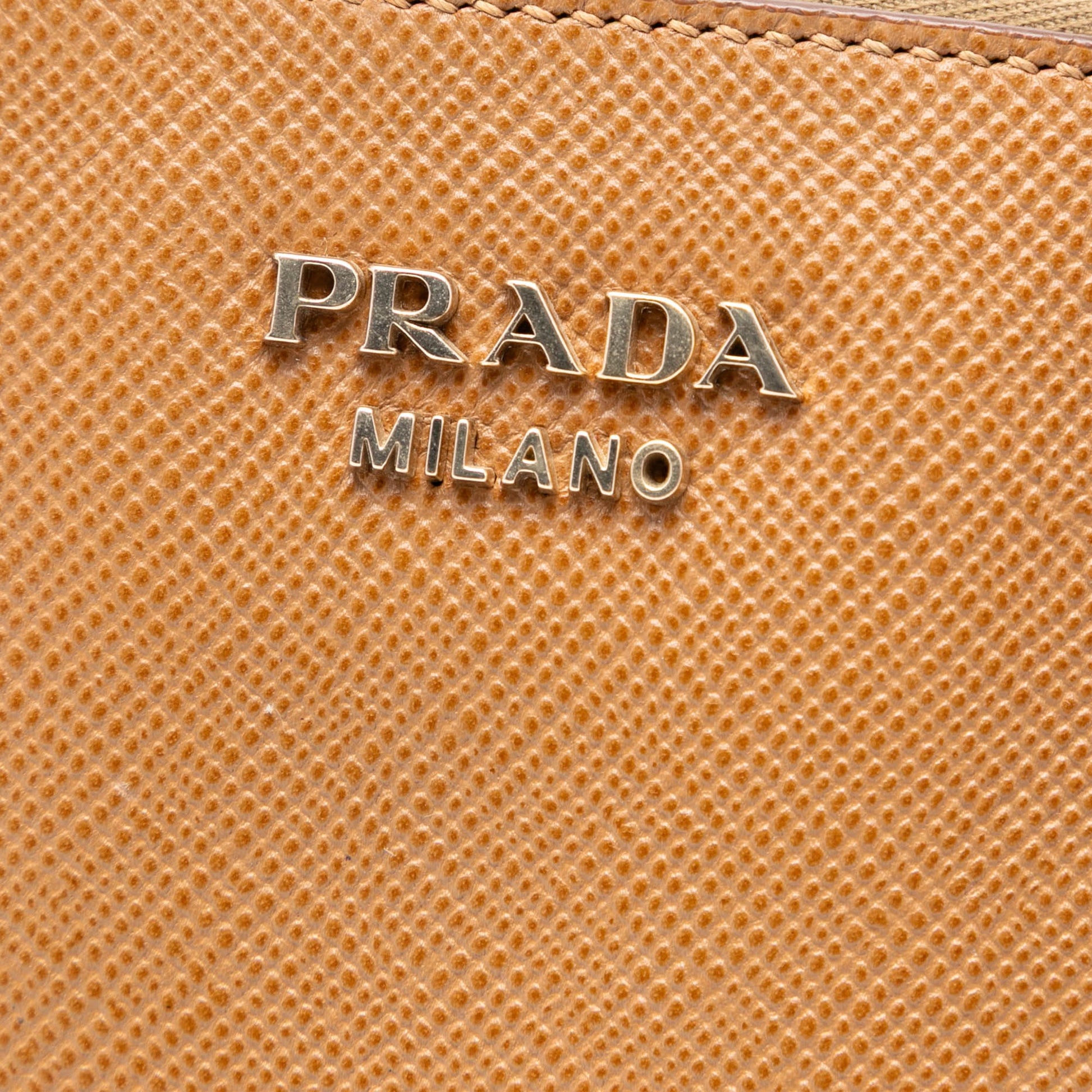Prada Saffiano Cuir Triple Zip Dome Top Handle Bag