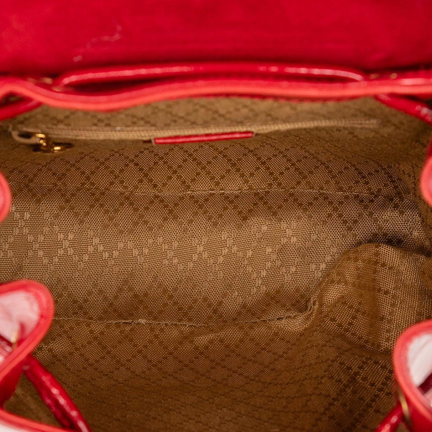 Gucci Patent Bamboo Drawstring Backpack