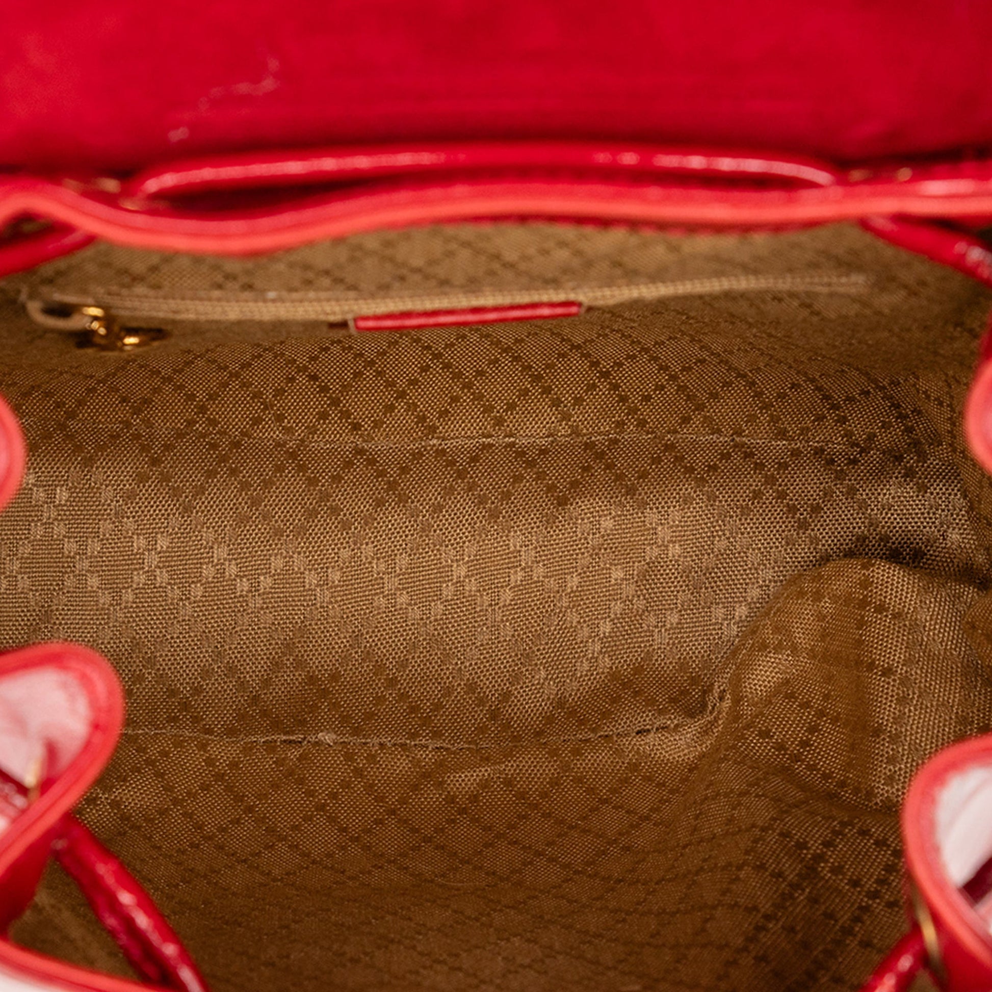 Gucci Patent Bamboo Drawstring Backpack