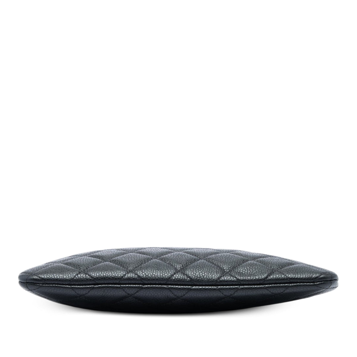 Chanel Small Quilted Caviar O Case Clutch — Black