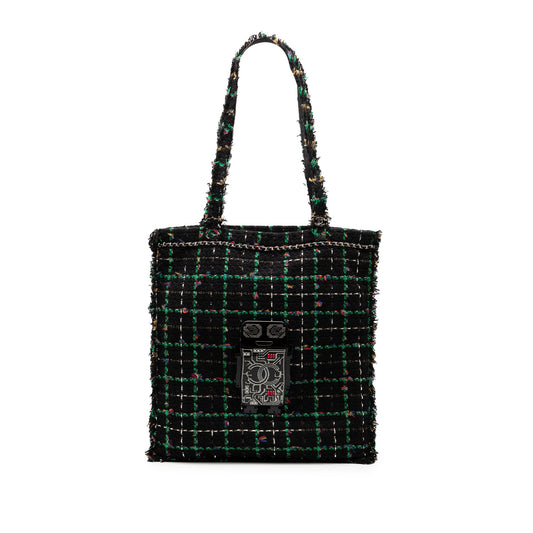 Chanel Large Tweed Resin Embellished Robot Shopping Tote