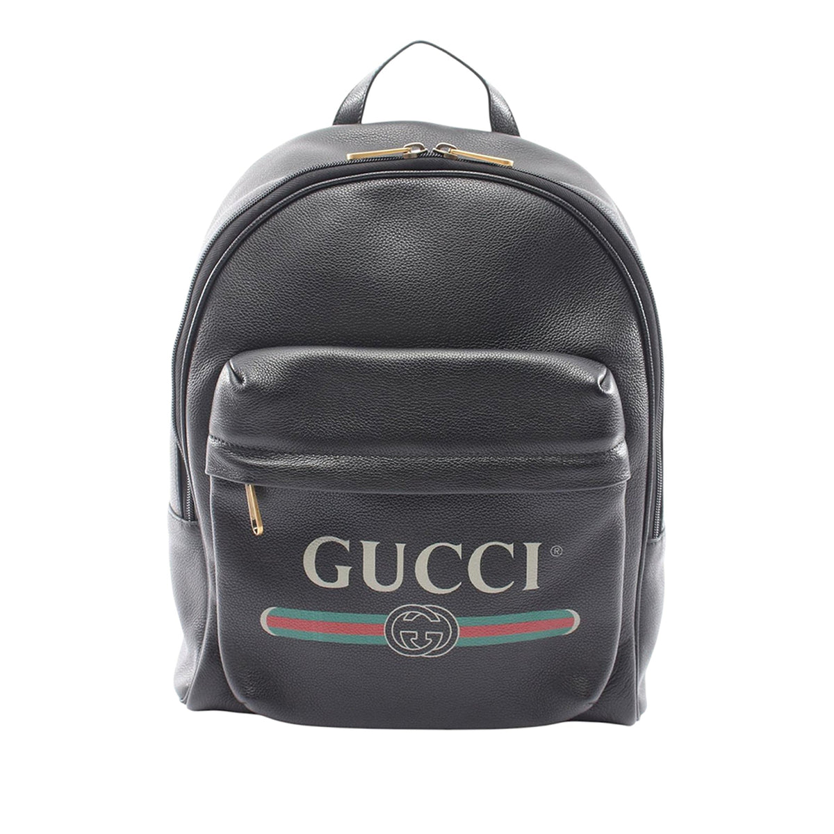 Gucci Leather Logo Backpack